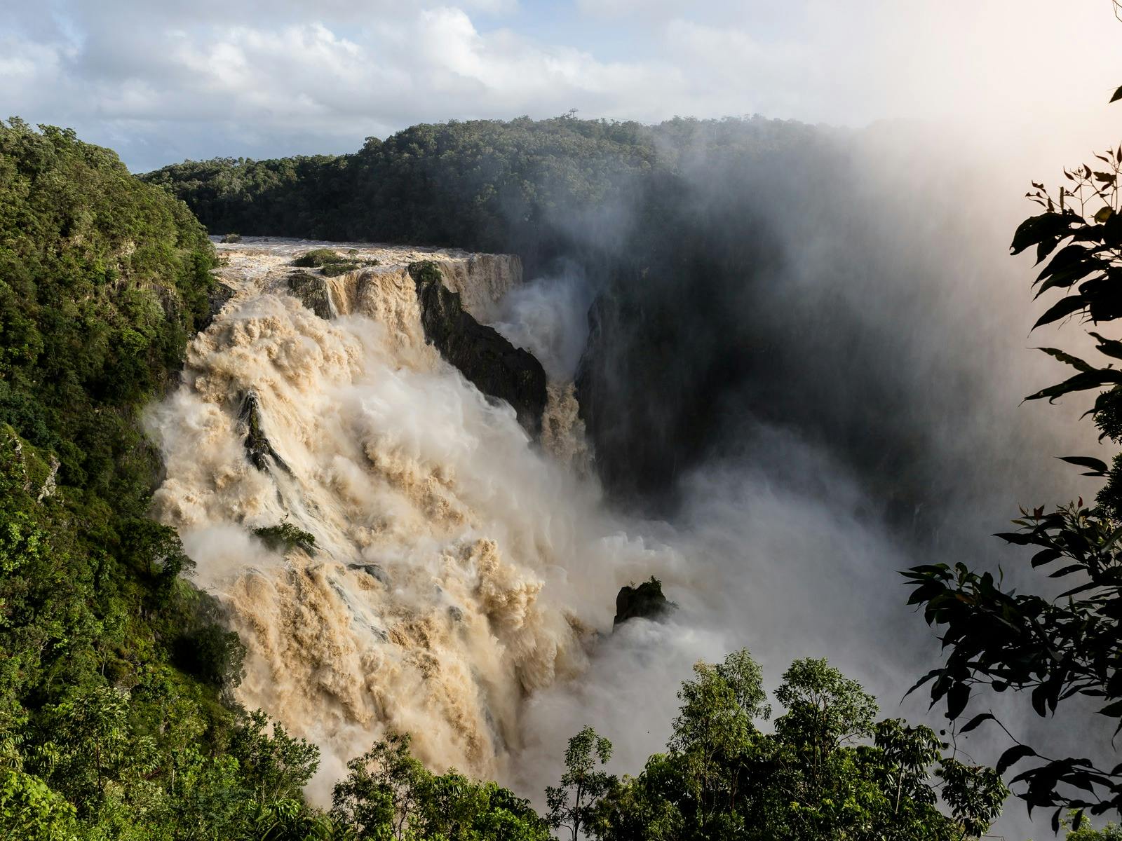 Barron Falls in full flow as seen from viewpoint Barron Falls in full flow as seen from viewpoint
