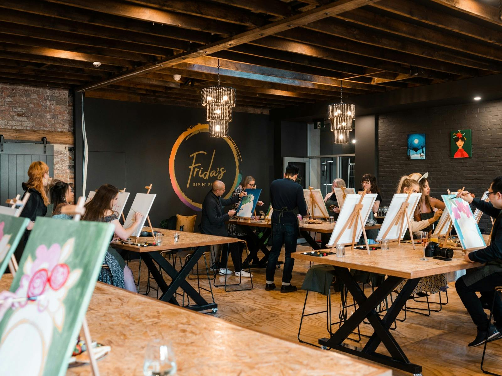 A group painting at Fridas