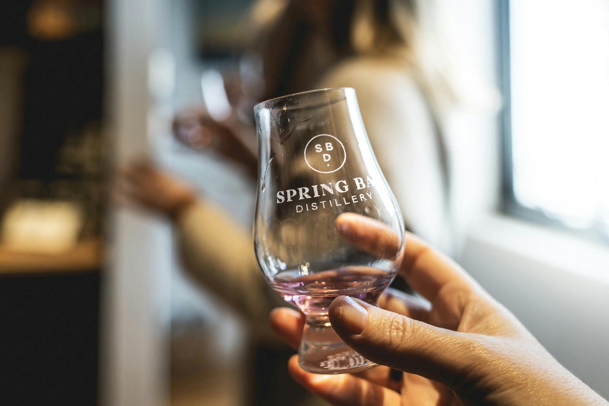 vodka tasting at Spring Bay Distillery