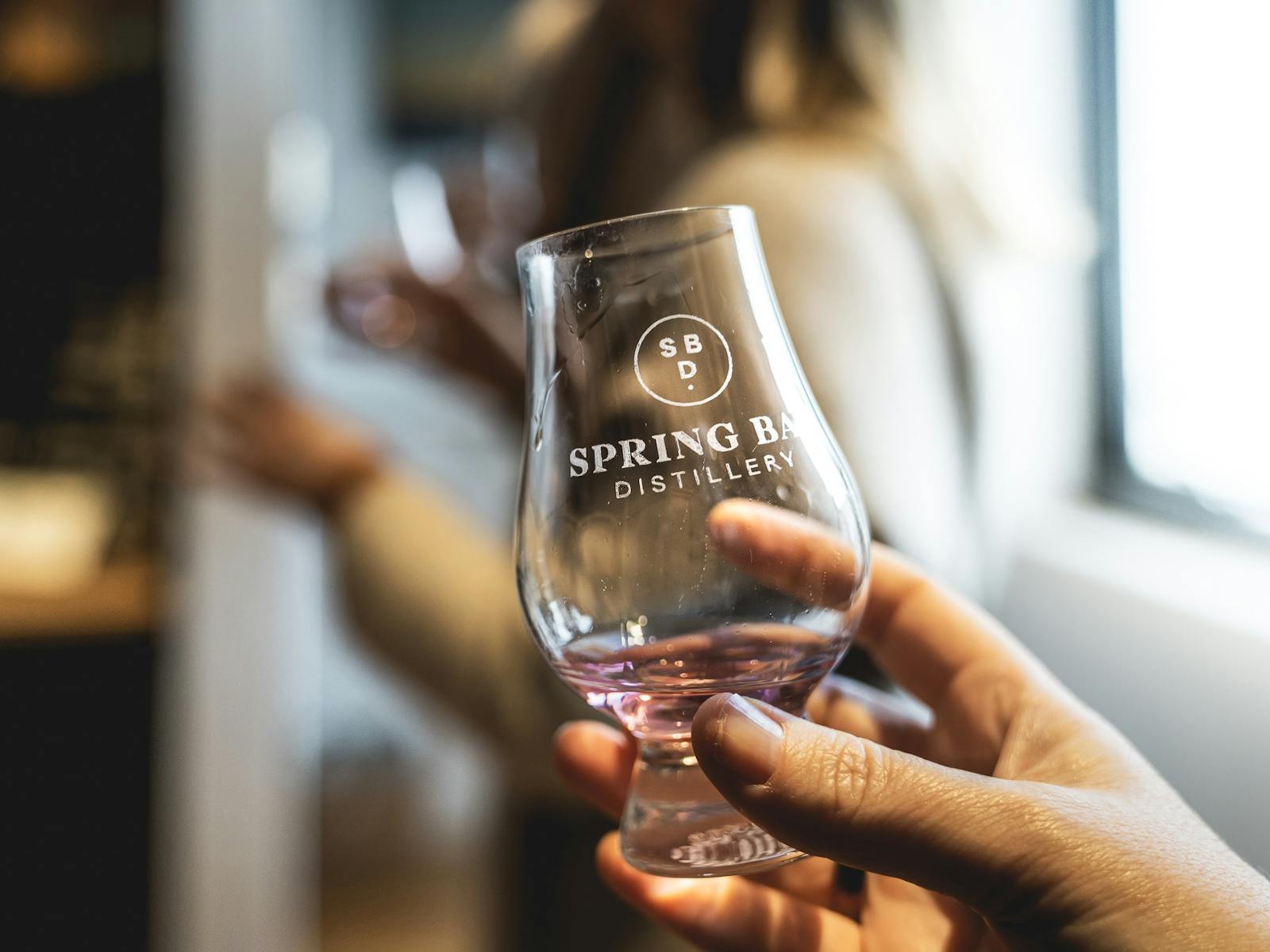 vodka tasting at Spring Bay Distillery