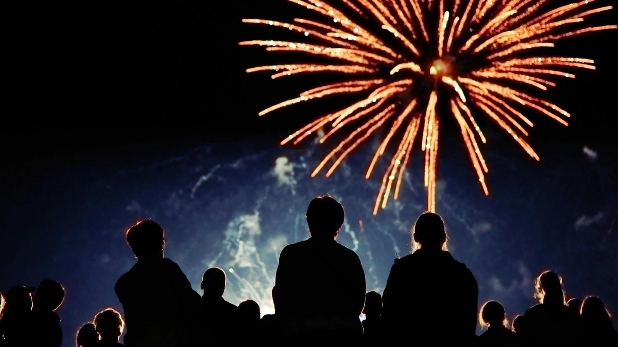 People watching fireworks