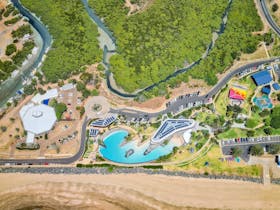 photo of lagoon pool at yeppoon taken from the helicopter