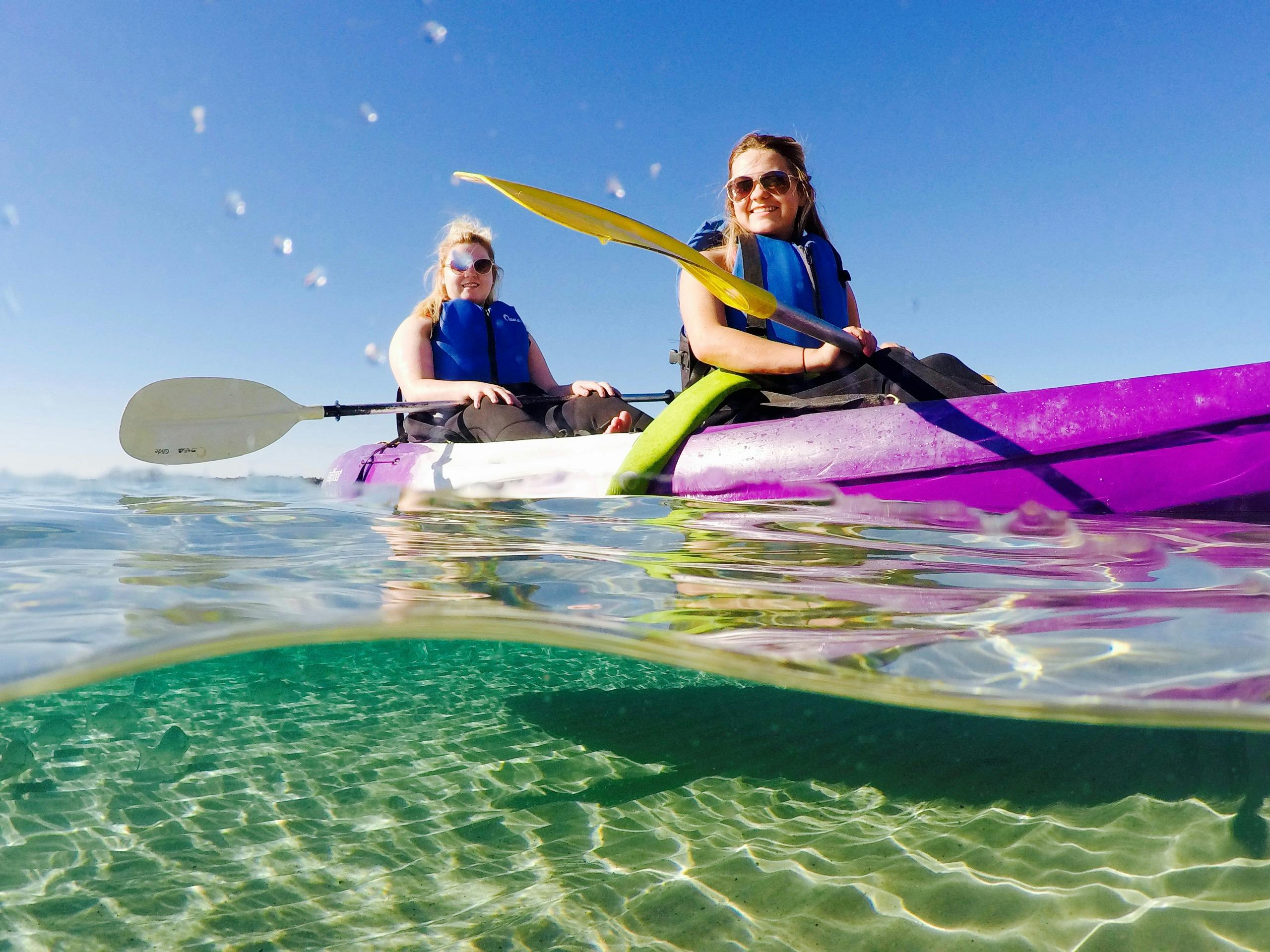 Kayaking on the clear waters of the Gold Coast