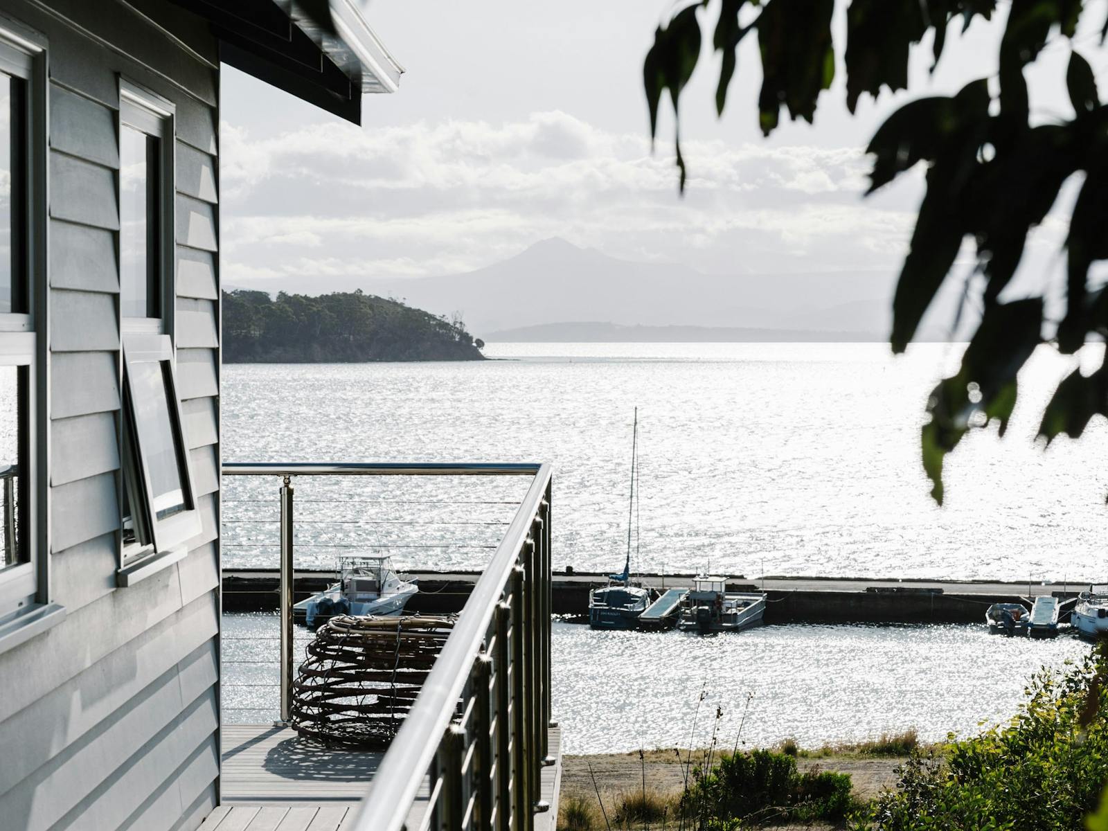 Bruny Boathouse with front seat views of D'Entrecasteaux Channel