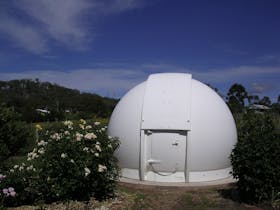 The white fibre-glass dome is used for a night sky tour.