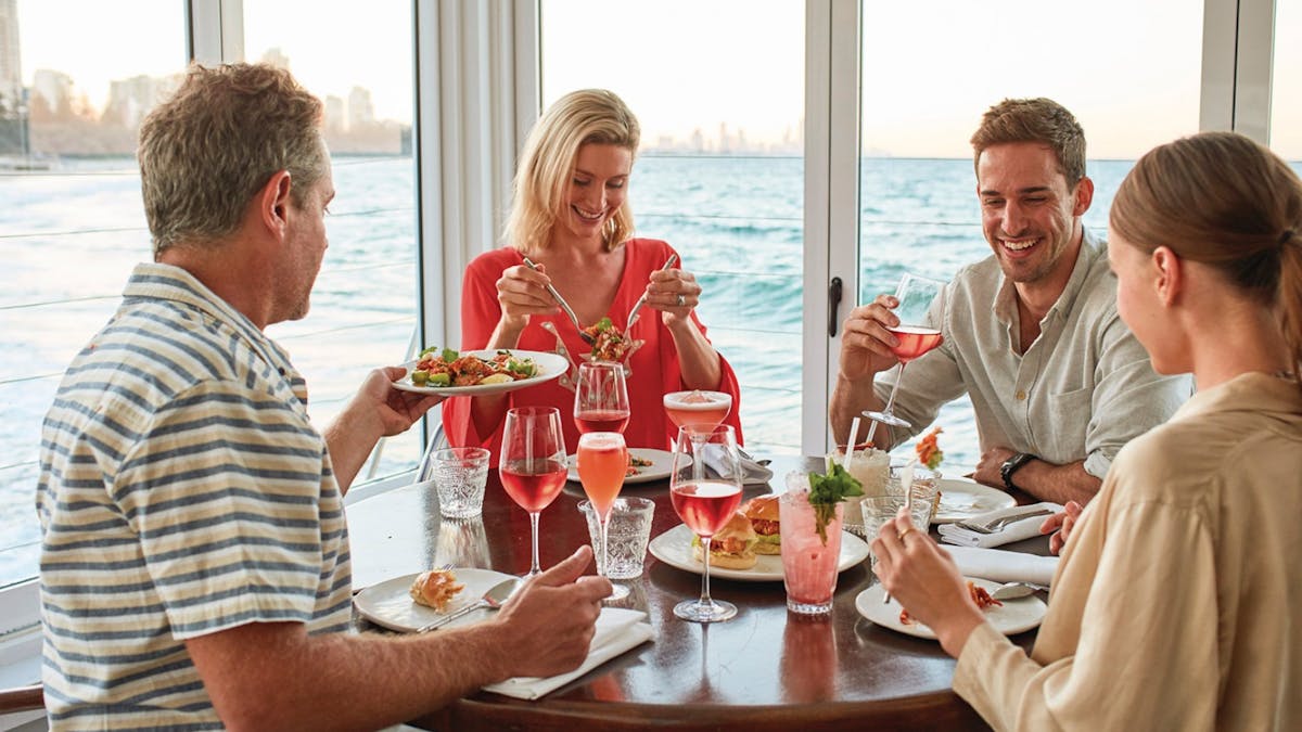 Group of Friends Dining at Rick Shores