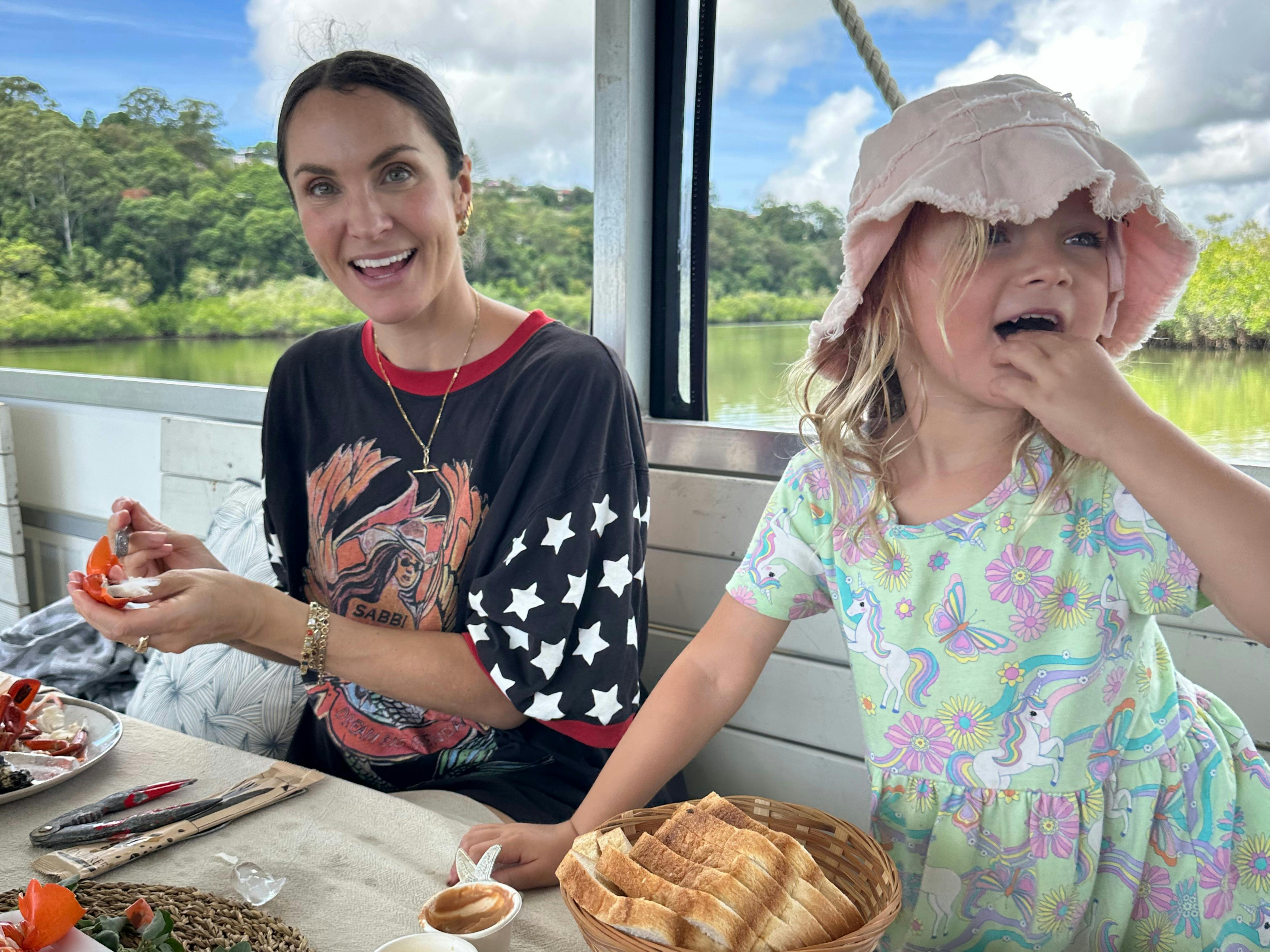 Guests enjoying lunch featuring fresh mud crab