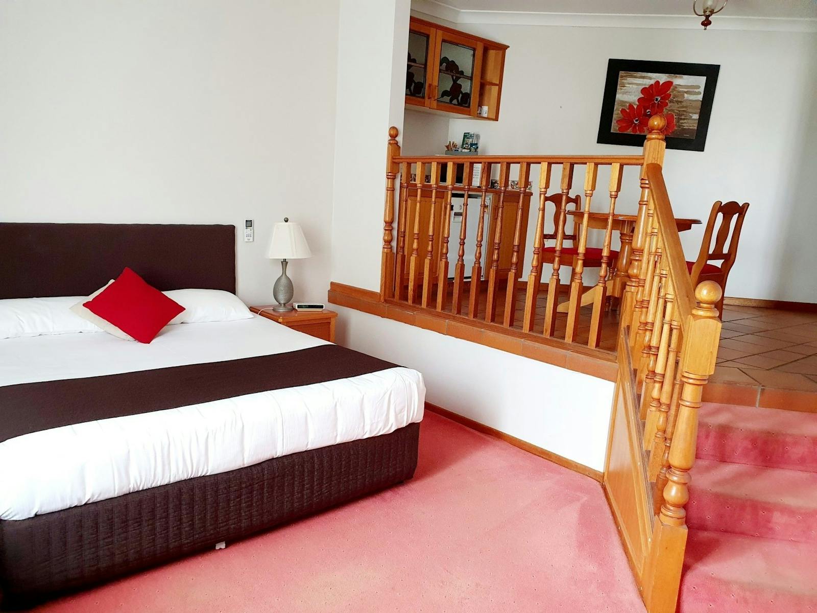 Bed, tables and chairs Bed, tables and chairs