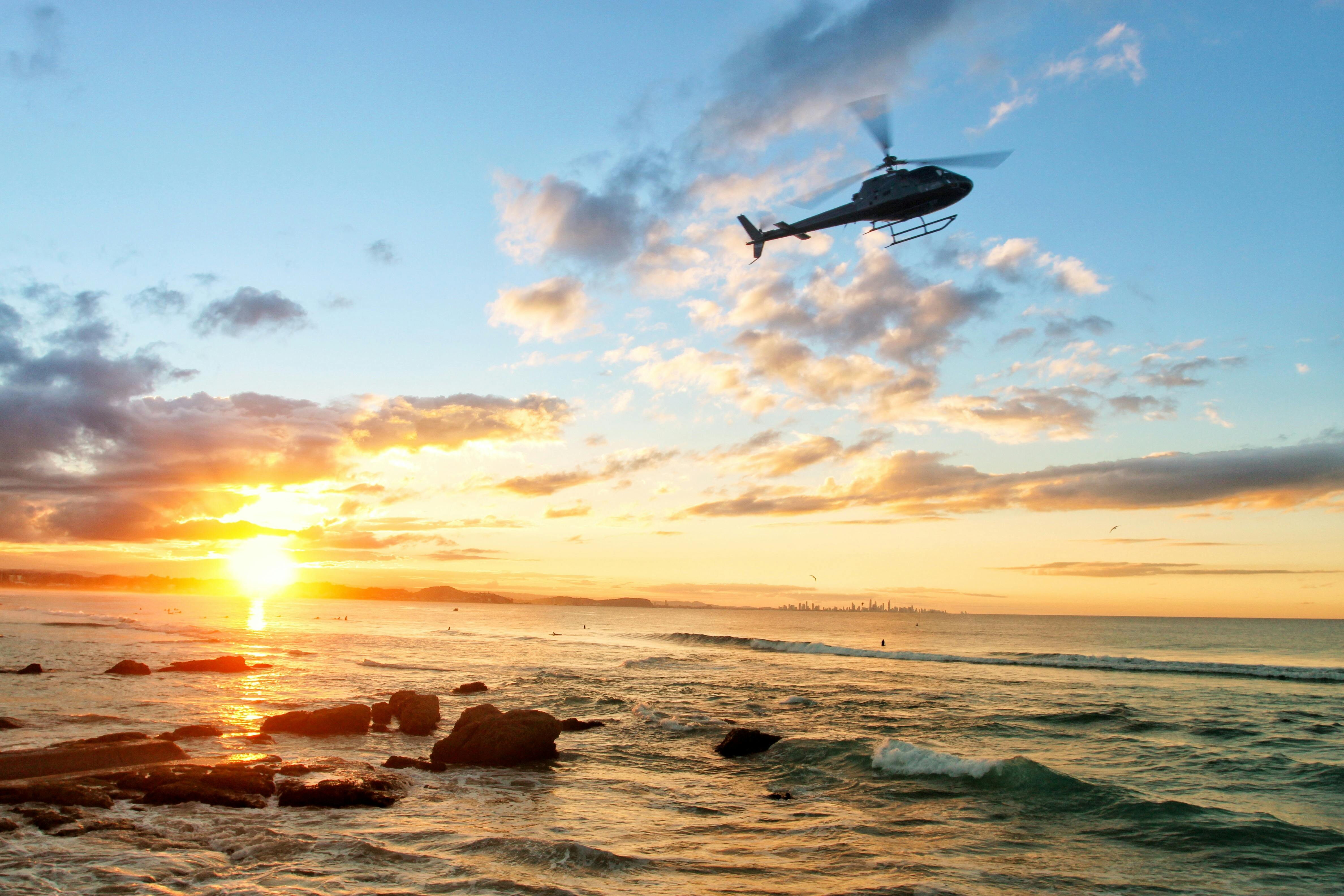 Sunset above the southern beaches of the Gold Coast