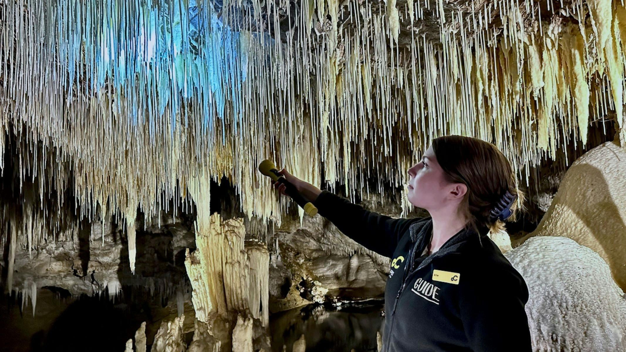 Inside a cave