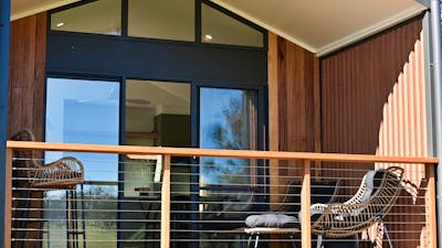 Deck showing bbq and seating area