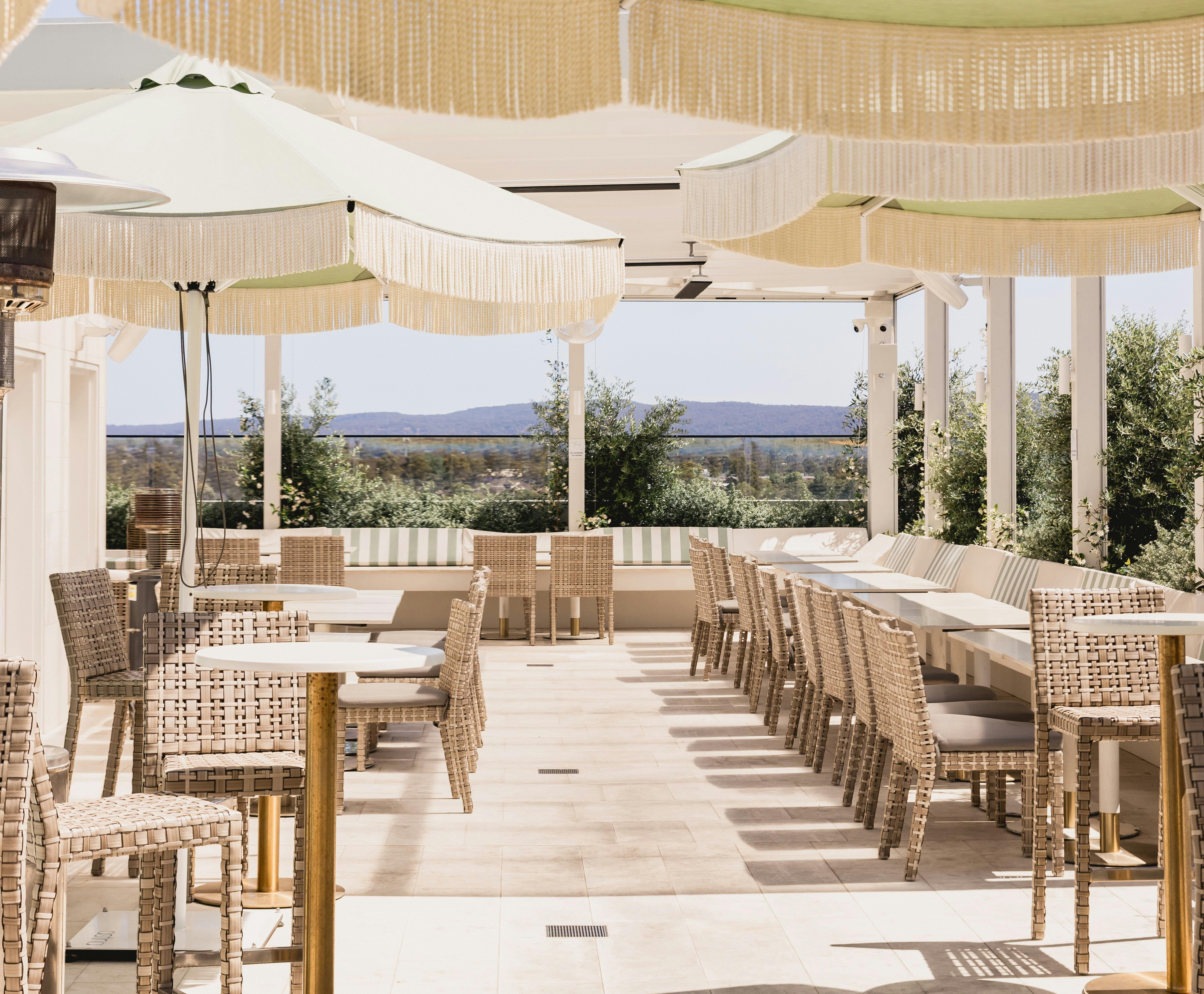 Outdoor restaurant at Theo's Rooftop