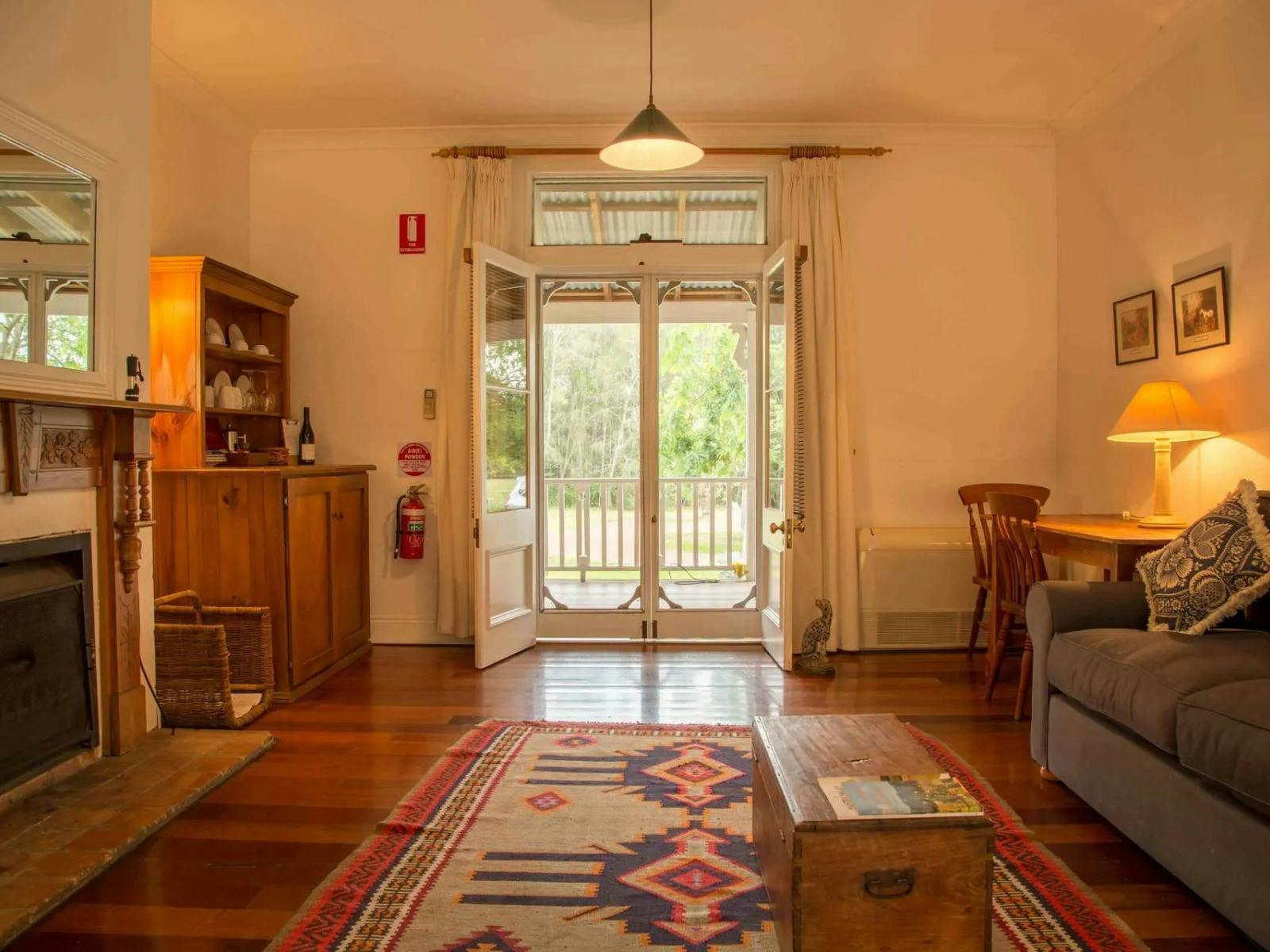 fireplace living room area