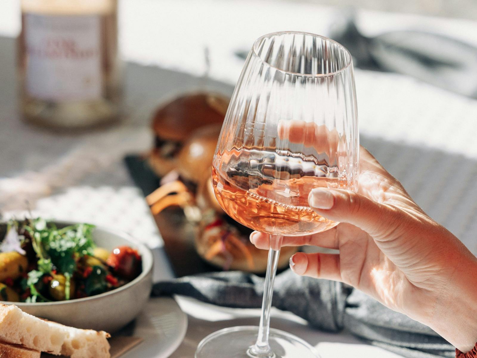 Glass of Rose with Share Plates