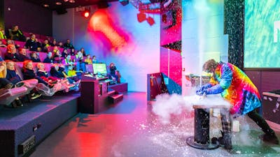 Young children attending a live Science Show at Questacon