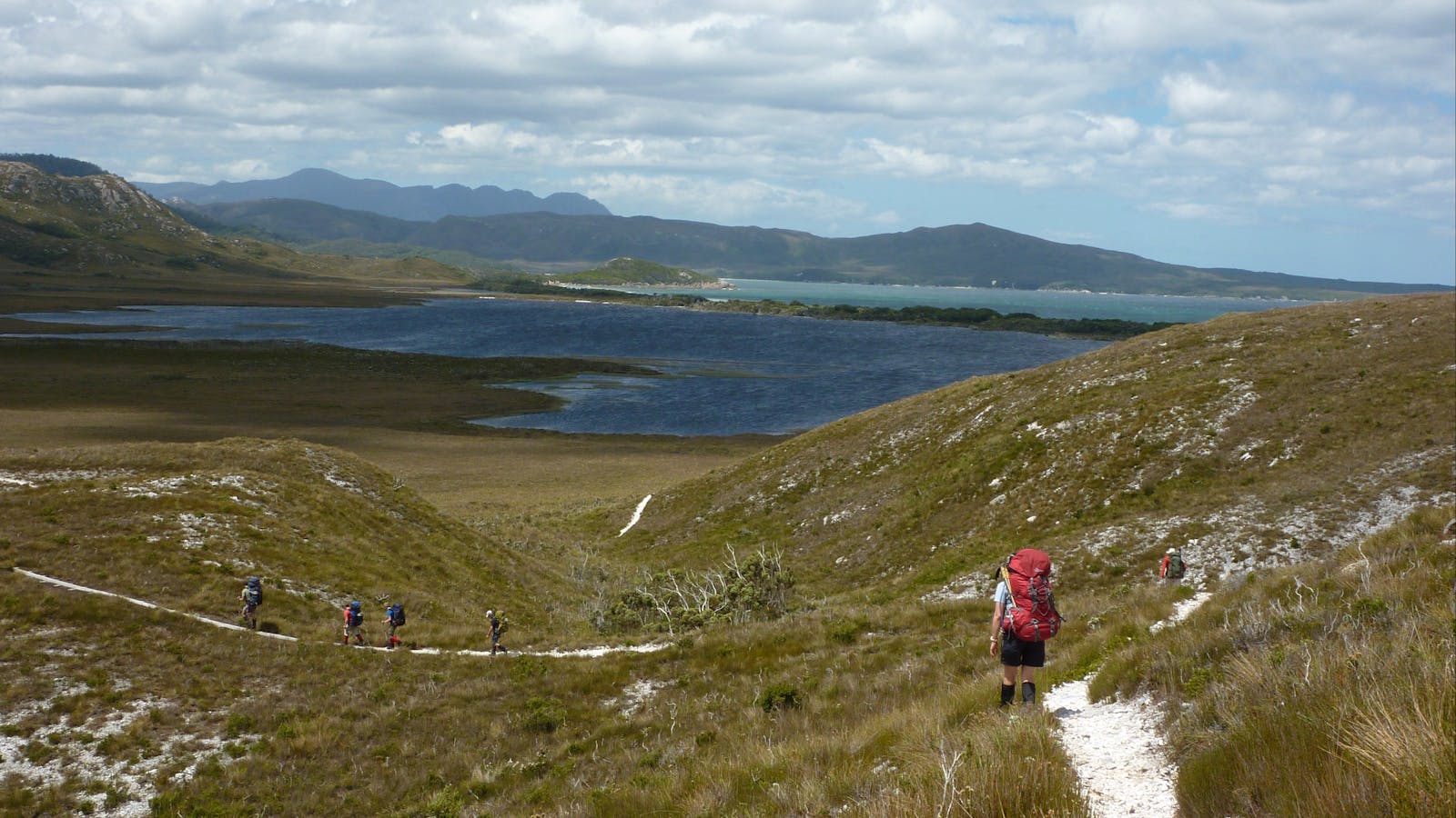 Walking along the South Coast Track in Tasmania