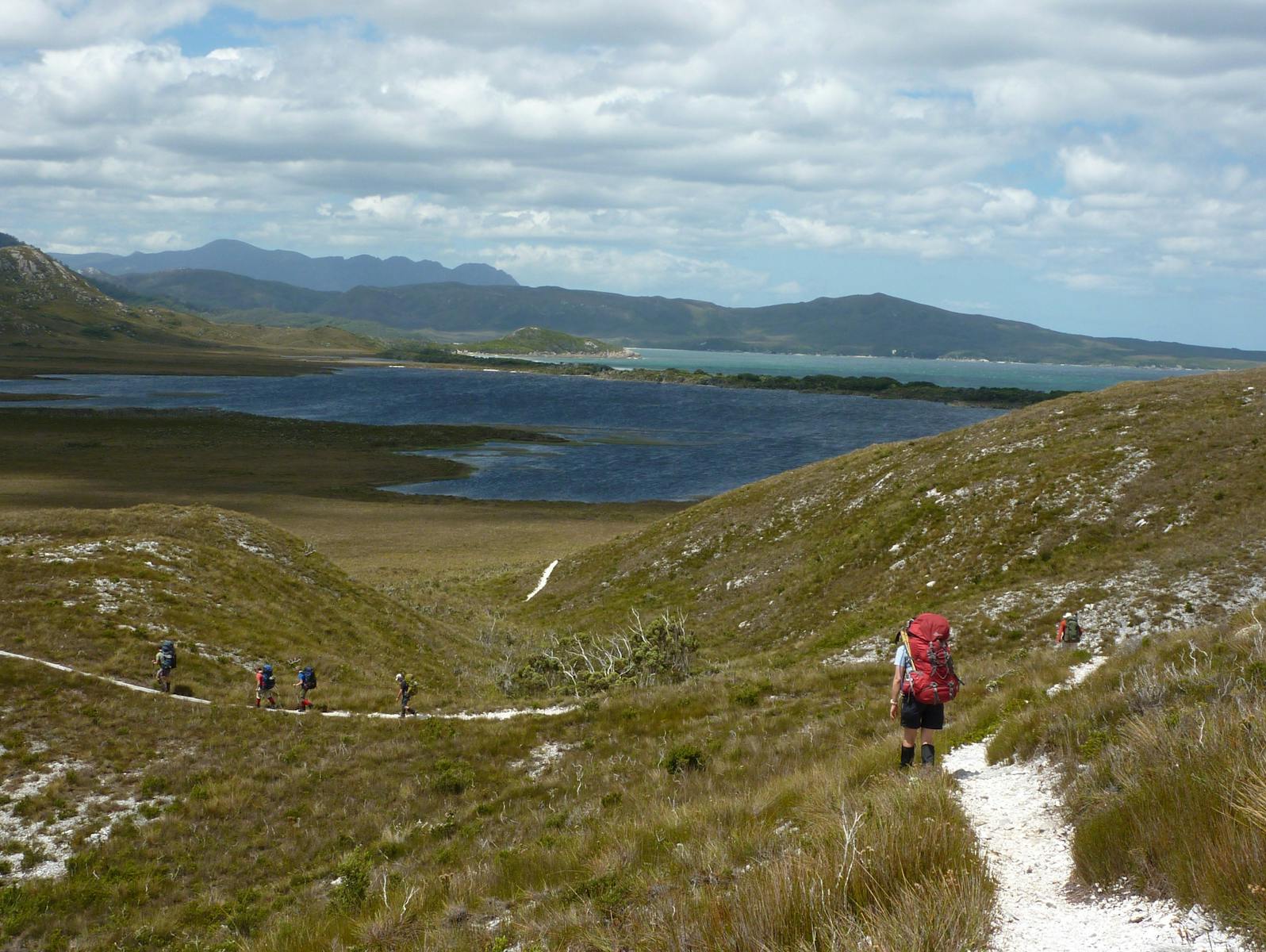 Walking along the South Coast Track in Tasmania