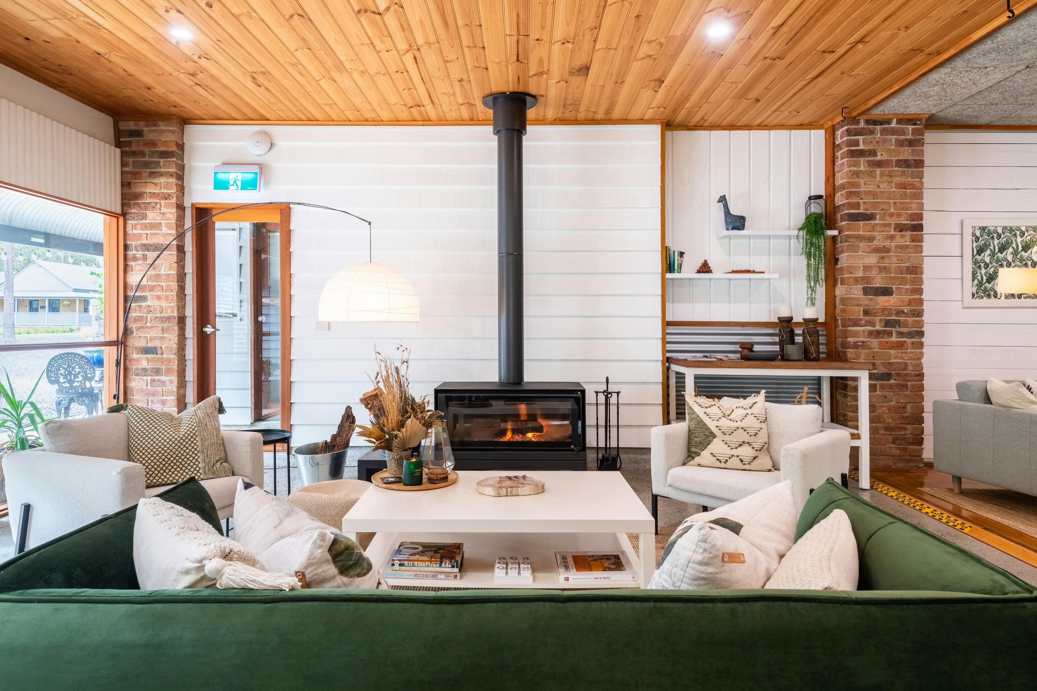 Reception Lobby with fireplace