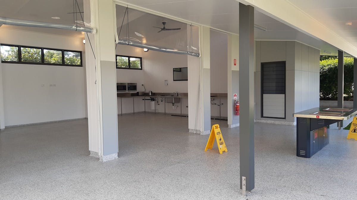 Camp kitchen interior.