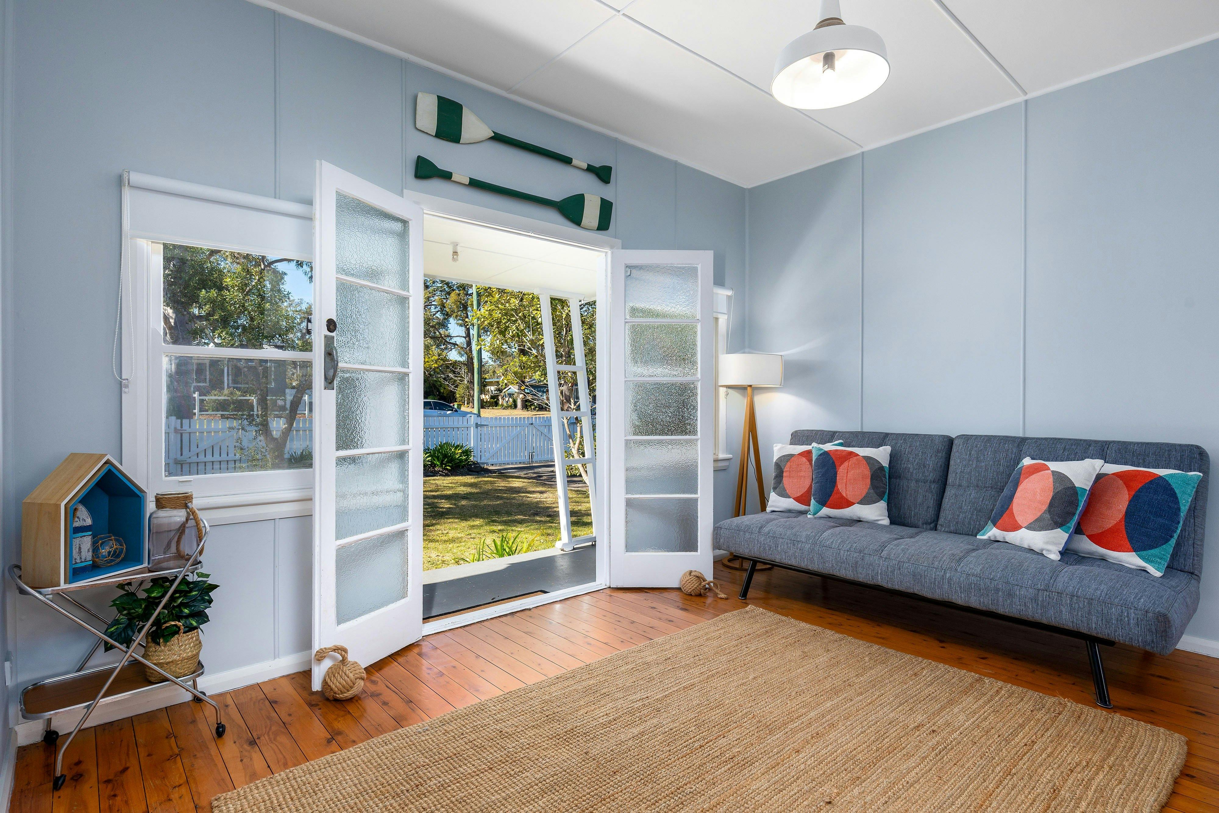 French doors open into the loungeroom