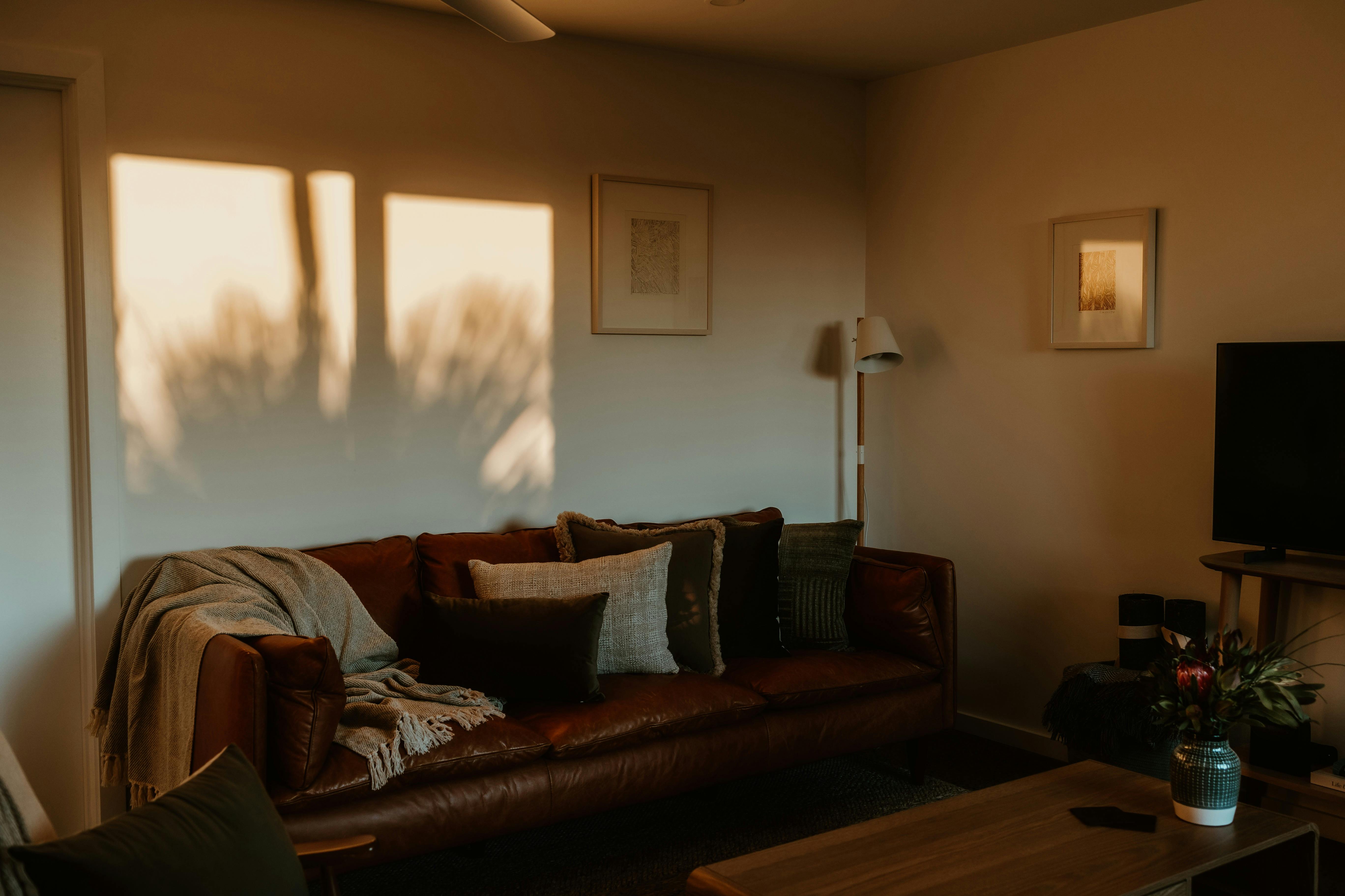 Living area at the Rise