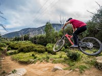Mountain biker jumping