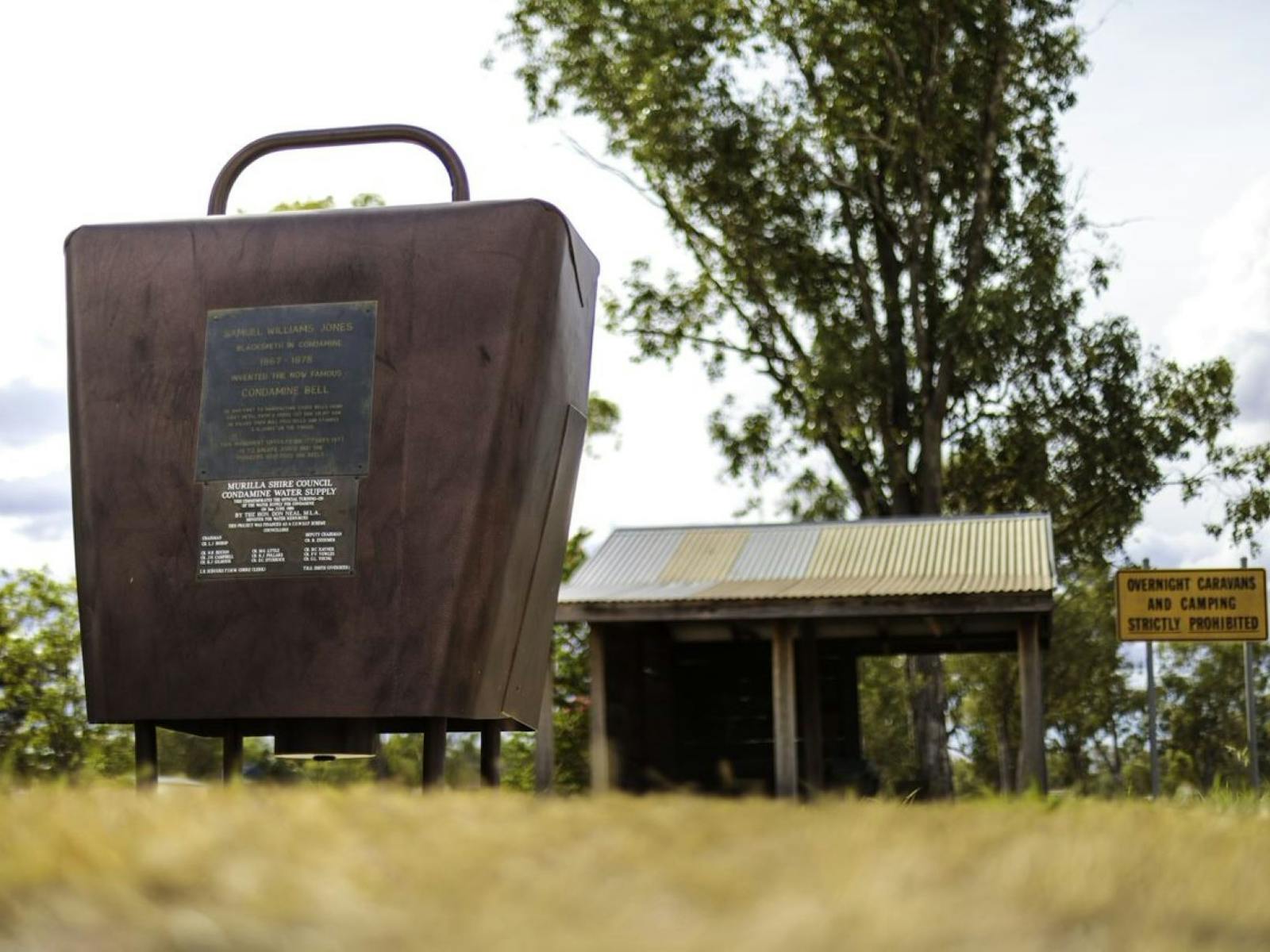 Park in Condamine housing a replica of the historical condamine Bell Park in Condamine housing a replica of the historical condamine Bell
