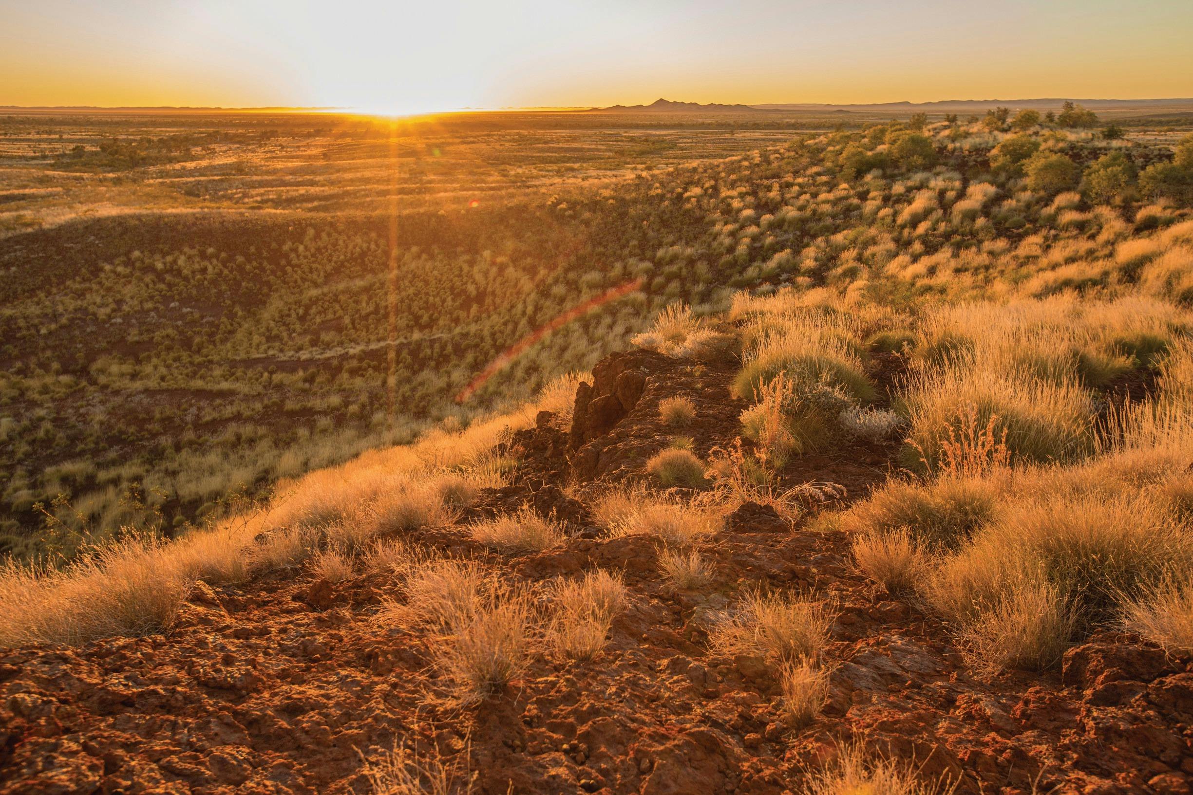 View of outback sunrise near Port Hedland