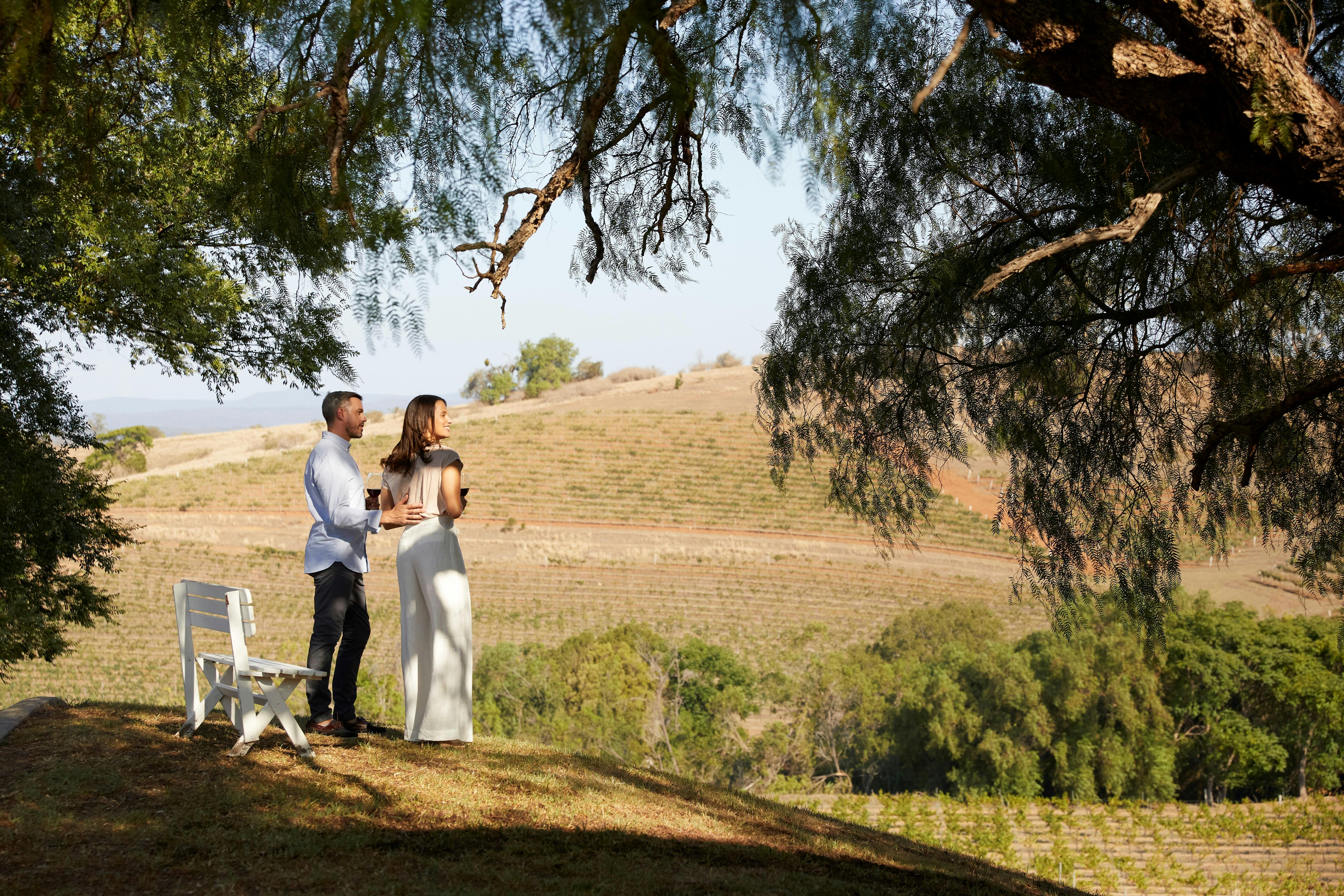 Autopia Tours - Hunter Valley - Couple enjoying wine in the valley
