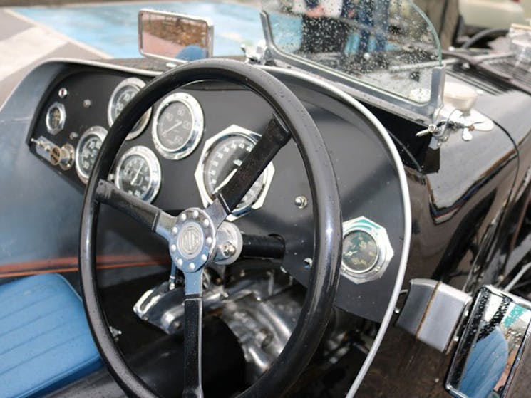 Interior of historic car