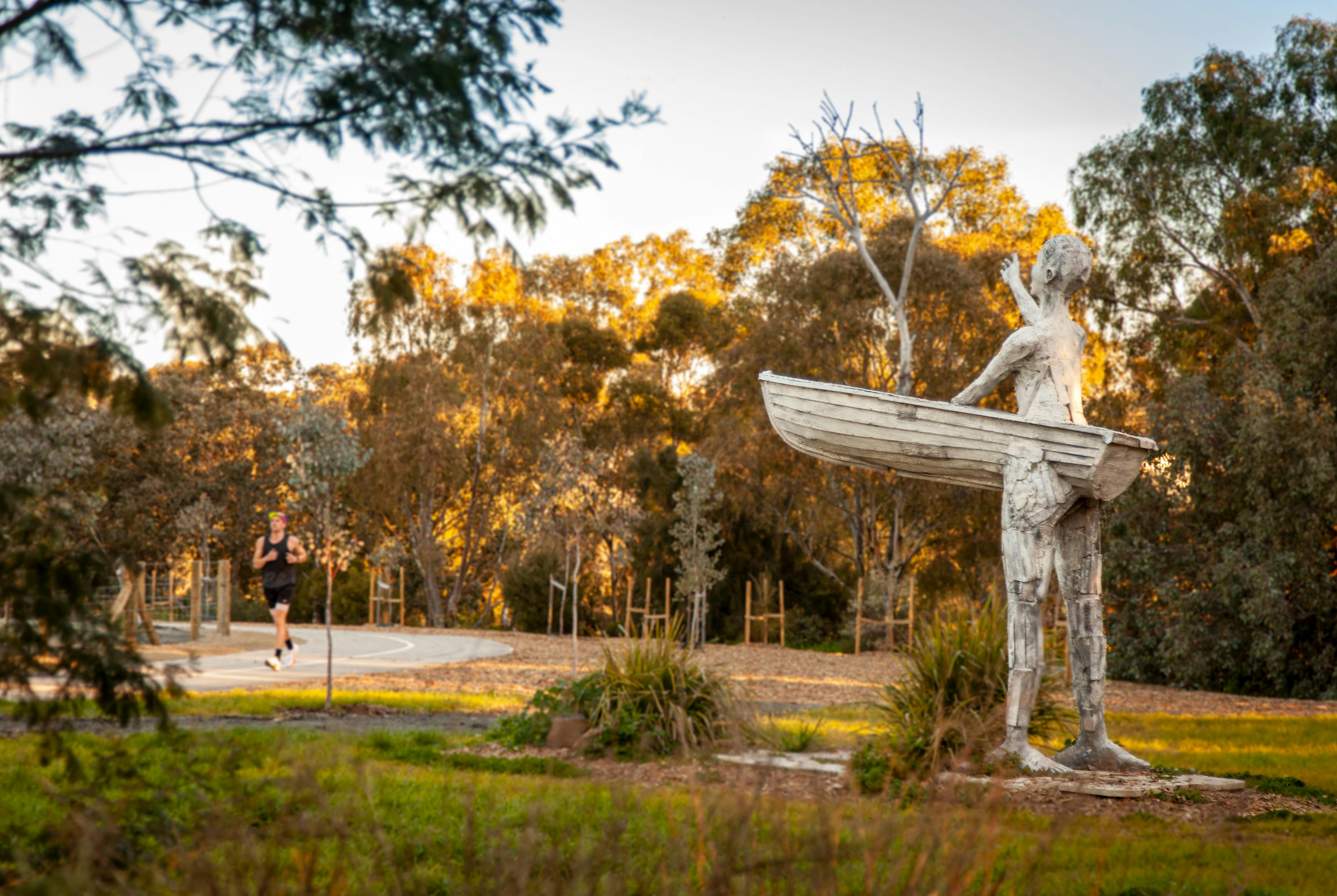 One of the sculptures featured along the Spirits of Time and Place Sculpture Trail in Altona North