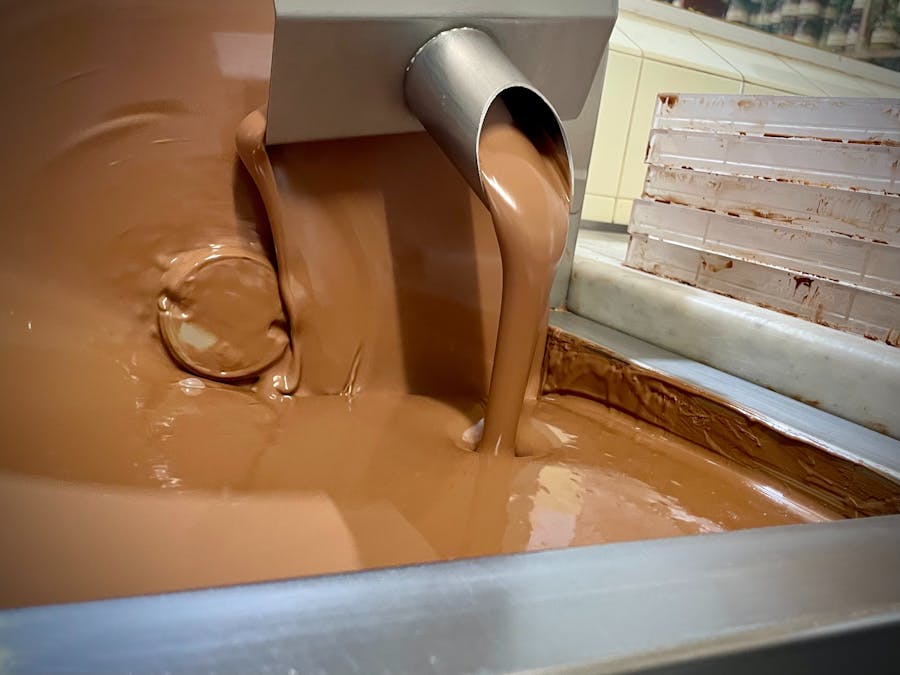 Chocolate wheel and tempering machine at The Treat Factory