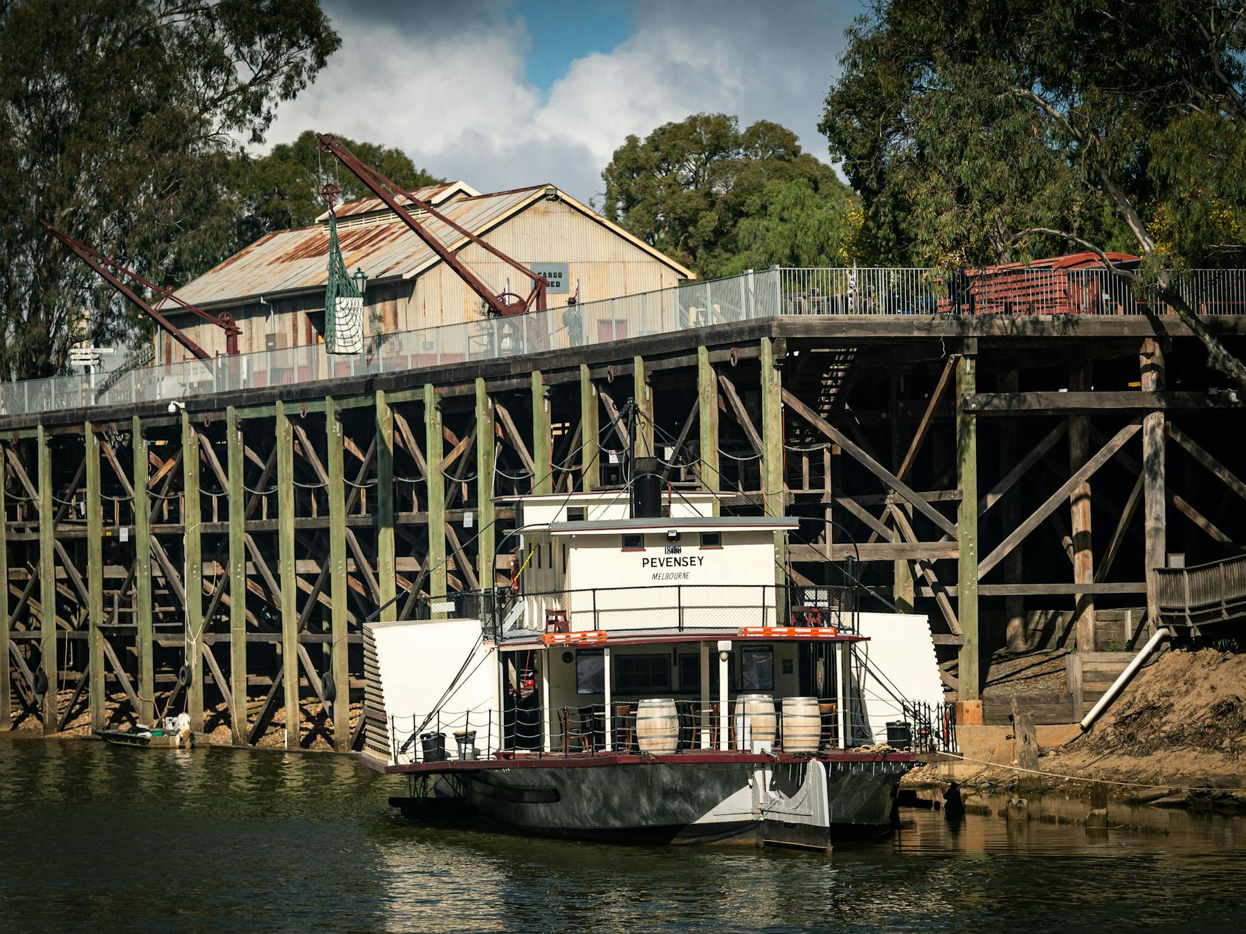 ps pevensey moored at wharf