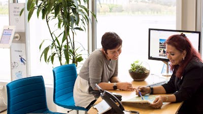 Staff member helping a customer