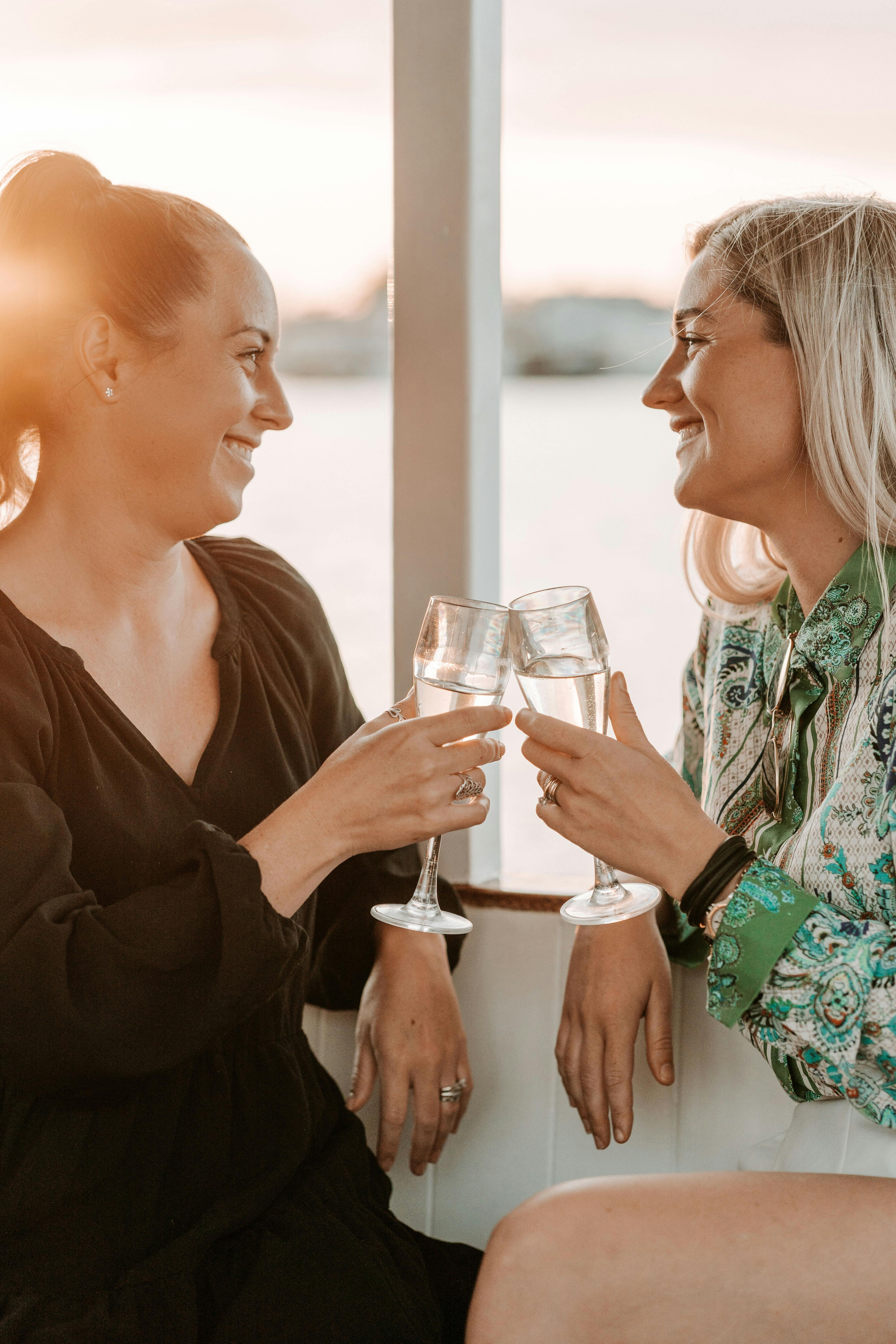 Enjoy a sunset drink onboard the Mooloolaba Canal Cruise