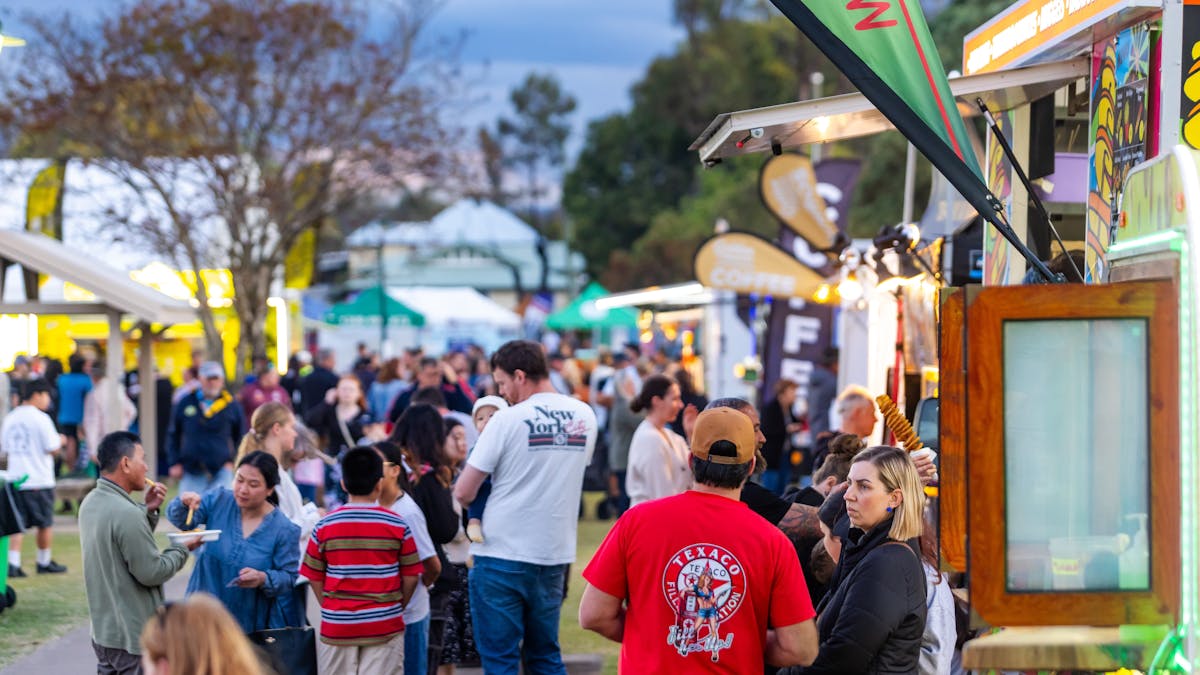Crowds enjoying the feast options at Laidley Spring Festival