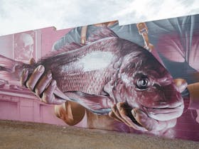 SmugOne's iconic Fish Shop Pink Snapper Mural
