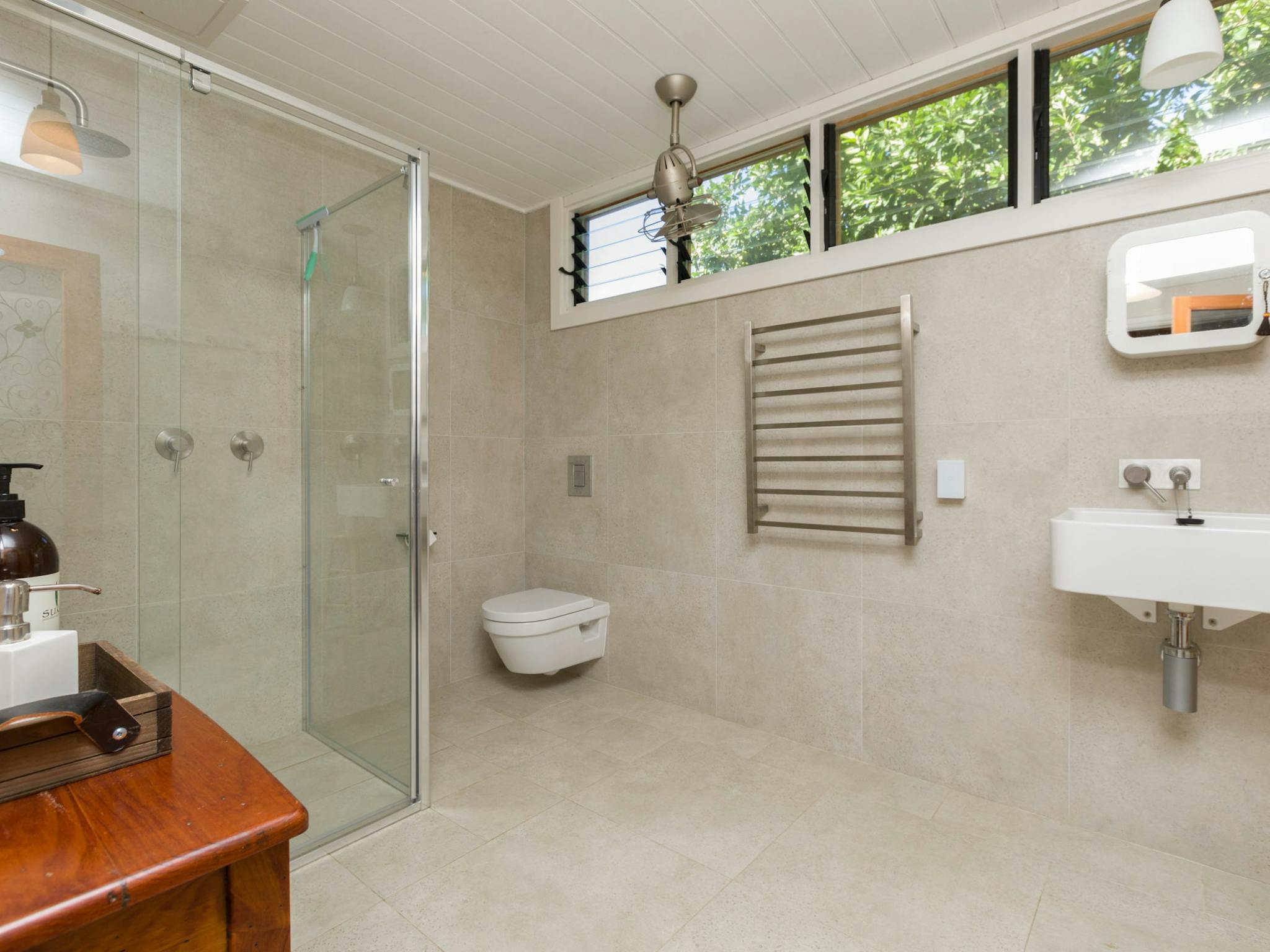 State of the art bathroom, fully equipped and luxury shower.