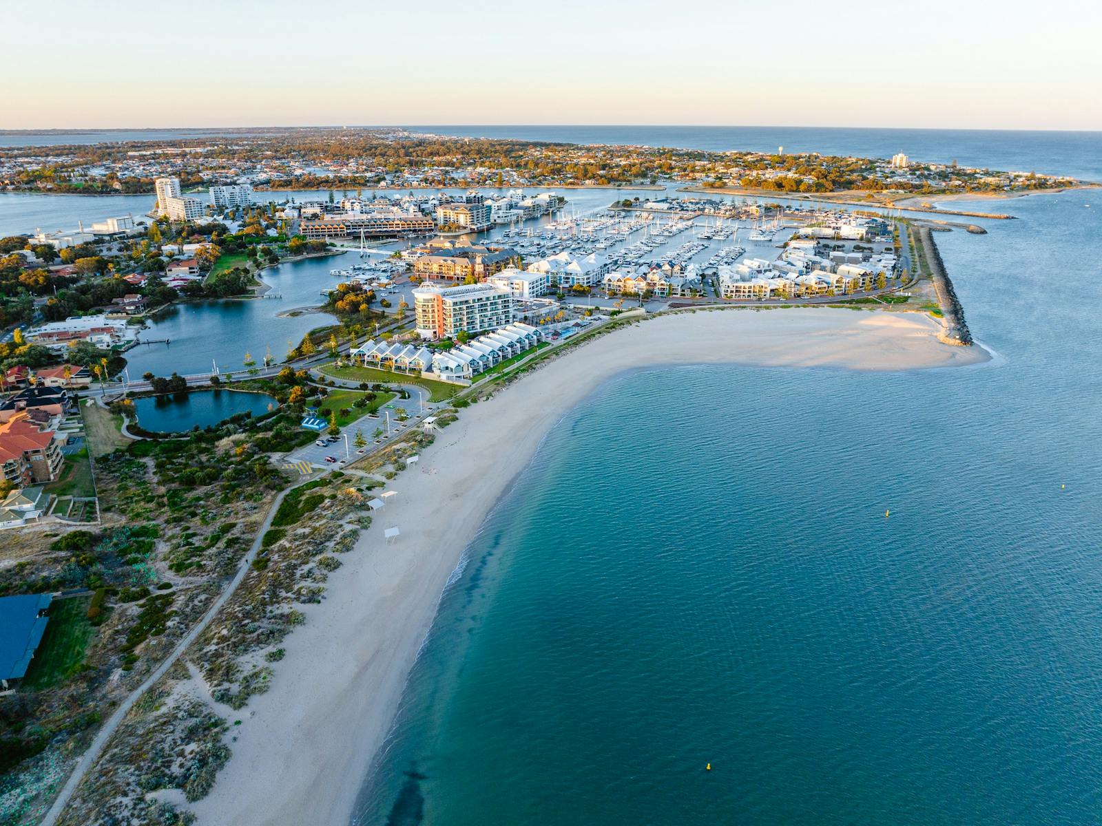 Drone photo of Town Beach Mandurah