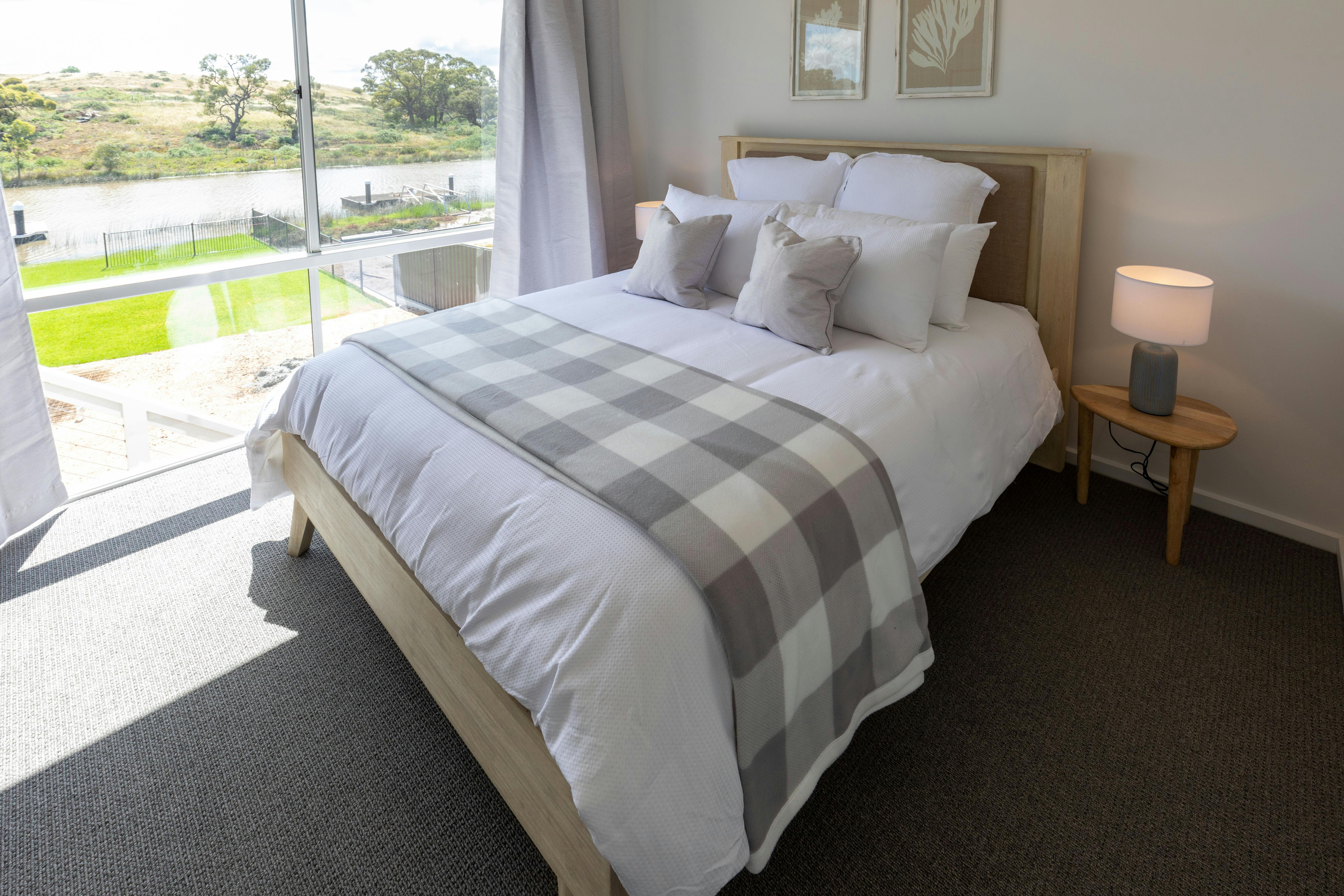 bedroom with water views