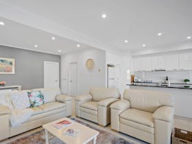 Down stairs living and kitchen area