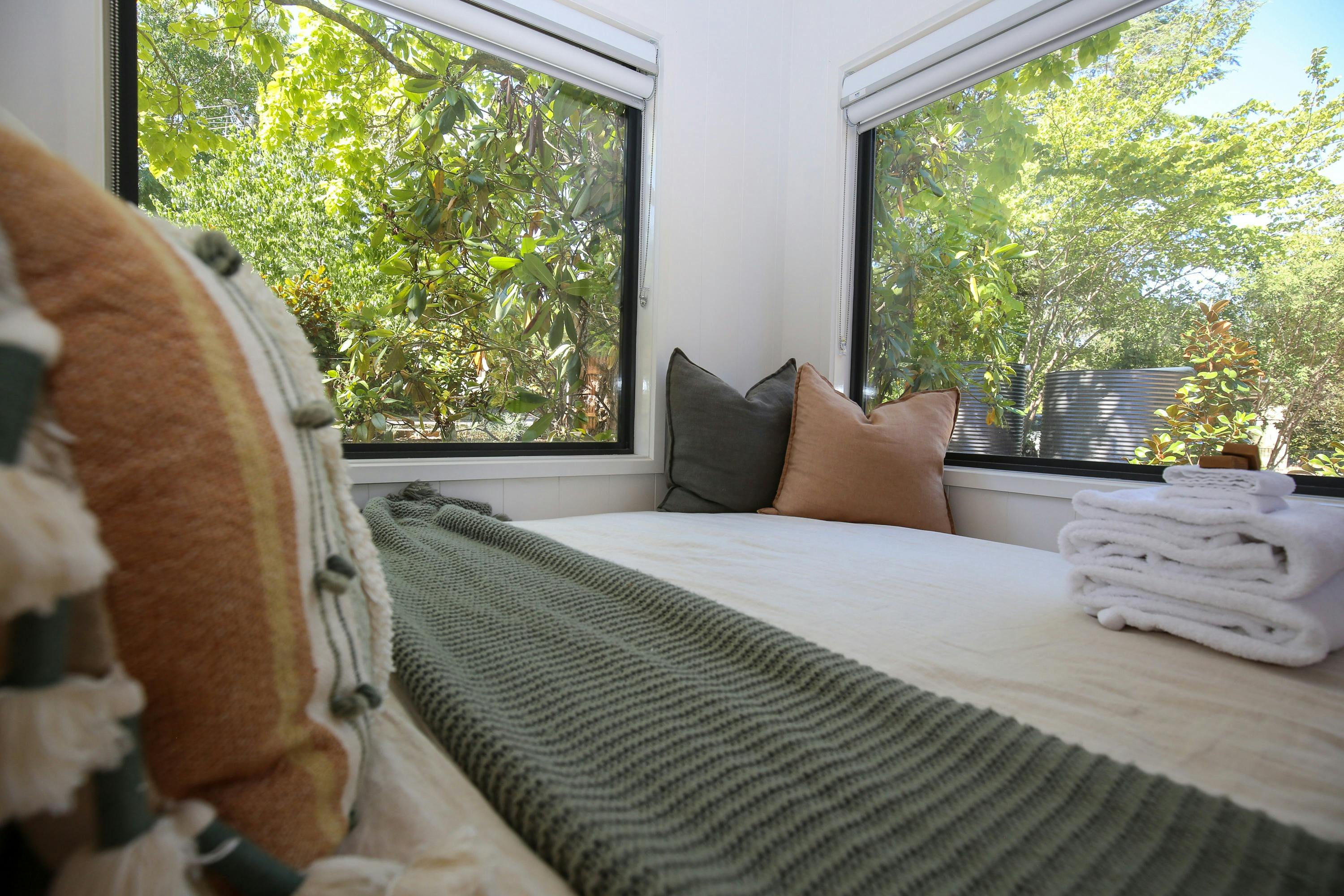 Bed at Maple Tiny Home