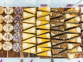 Cakes on the bench ready for sale