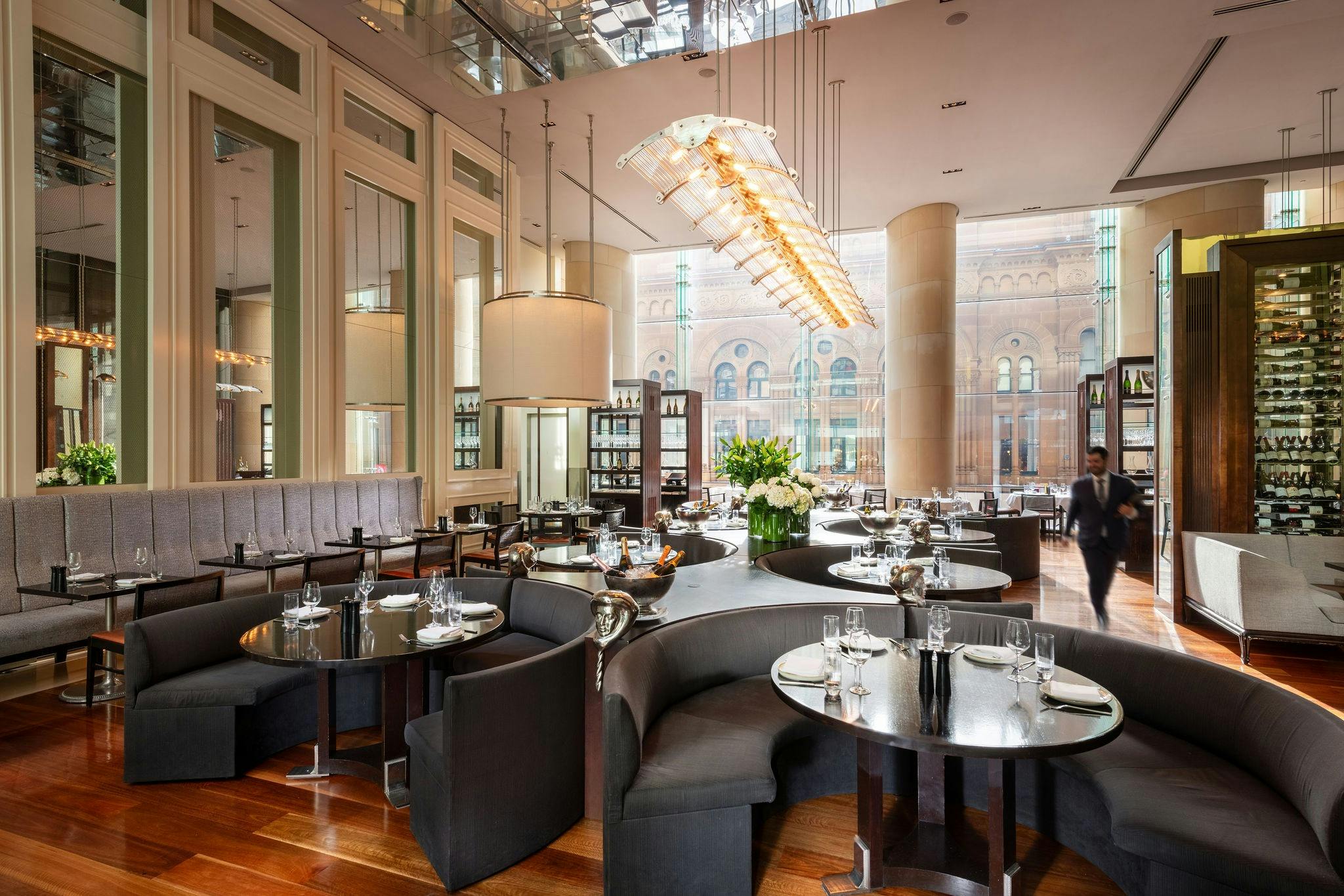 Image in the main dining space at Glass Brasserie, located at Hilton Sydney