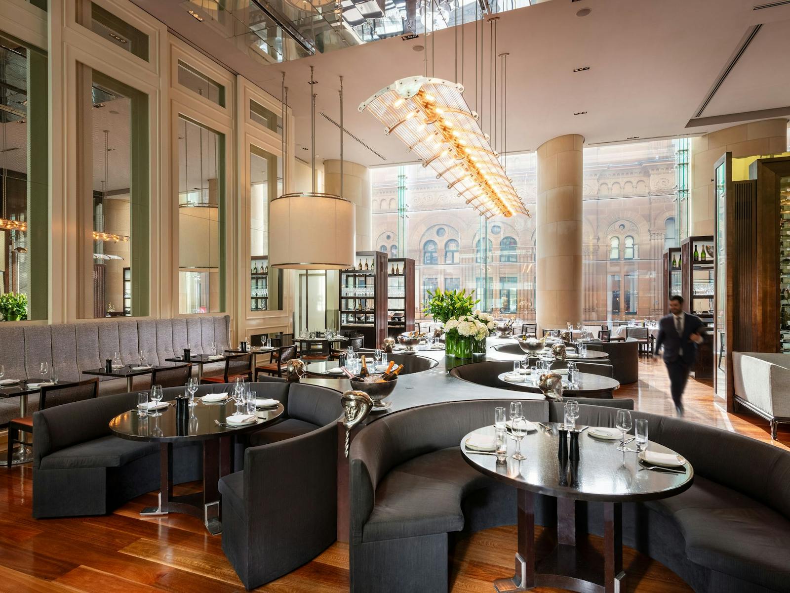 Image in the main dining space at Glass Brasserie, located at Hilton Sydney