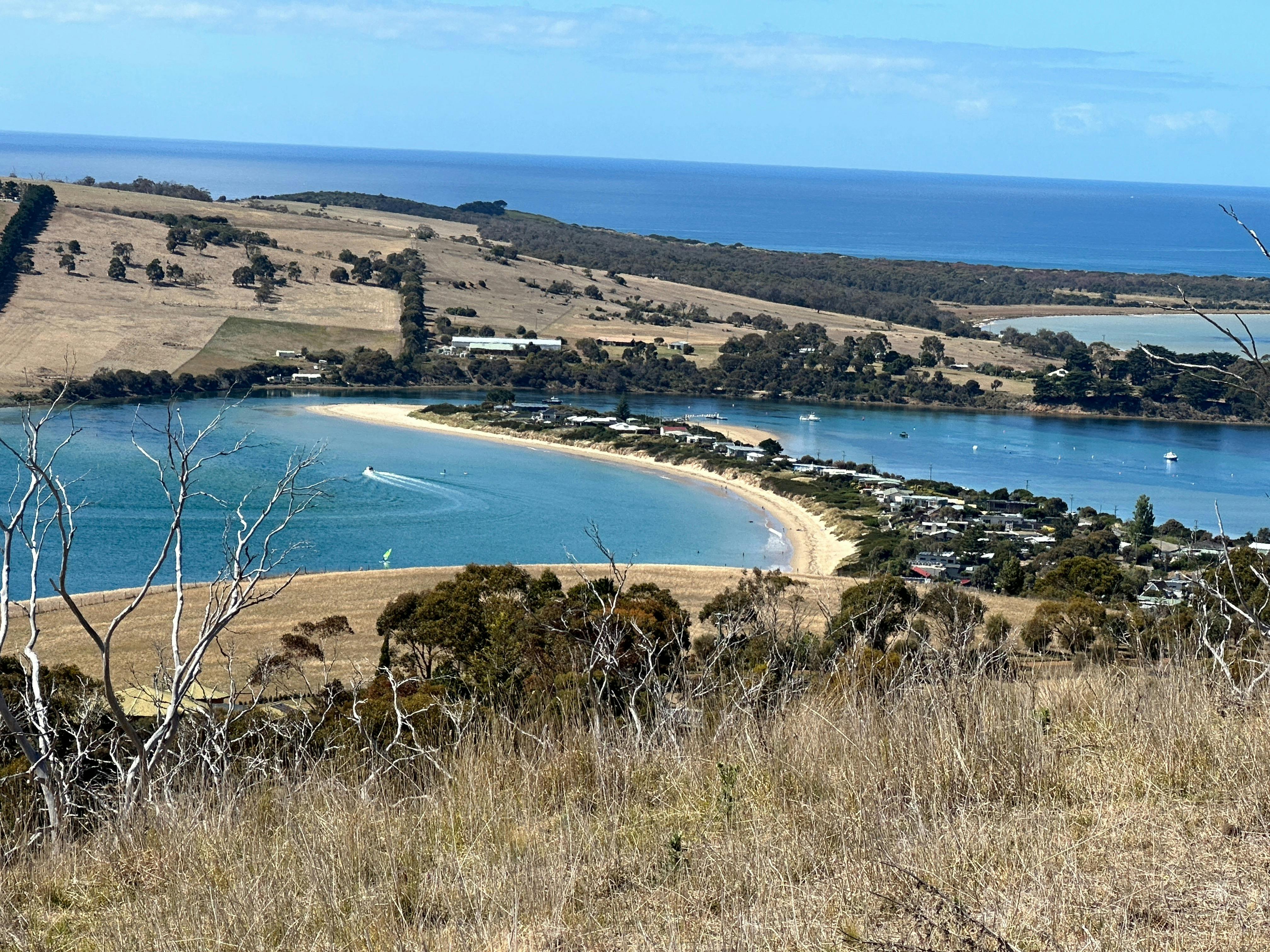 sandtemple from Calverts Hill. A great climb with a view across to Clifton beach