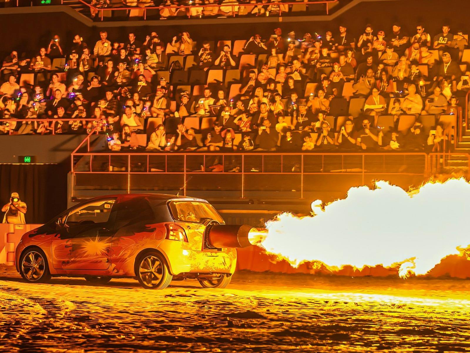 Flame-Throwing Yaris Jet Car