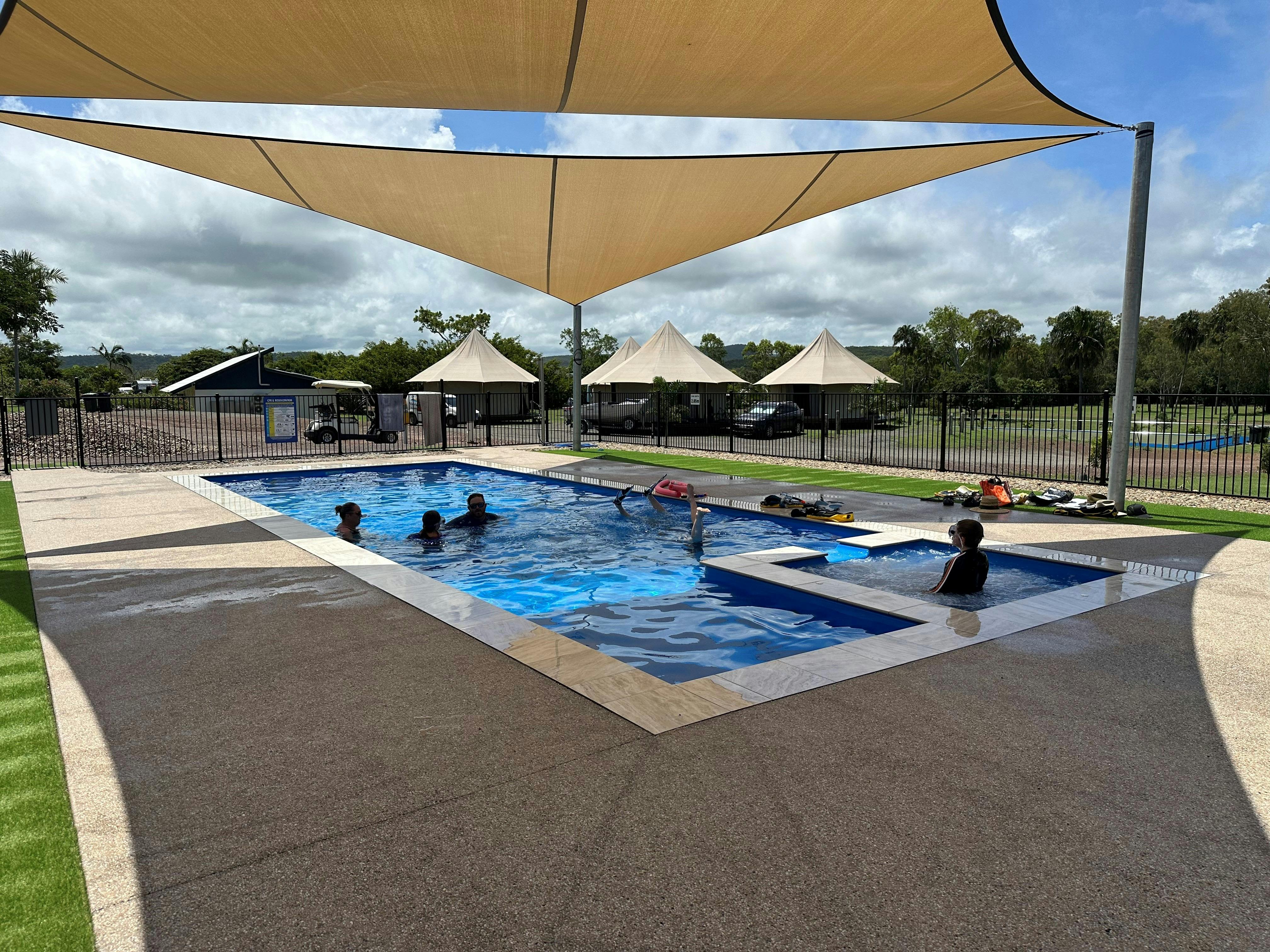 New pool with spa