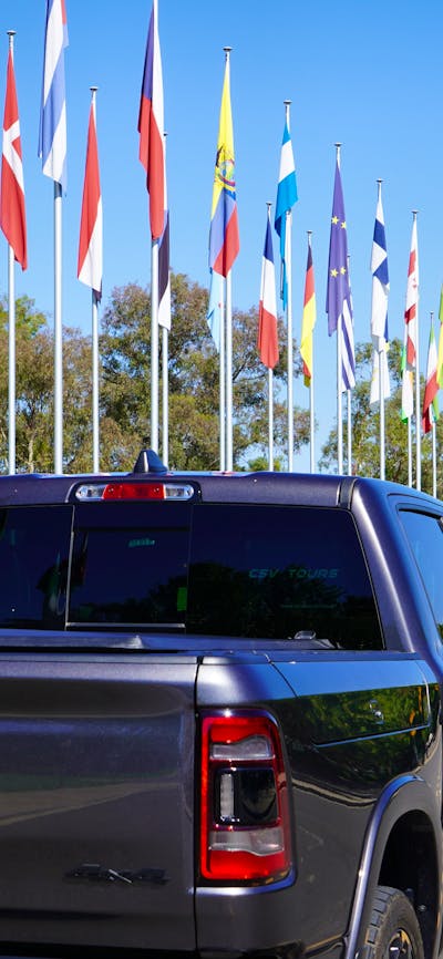 Canberra Sightseeing Tour International Flag Display Lake Burley Griffin