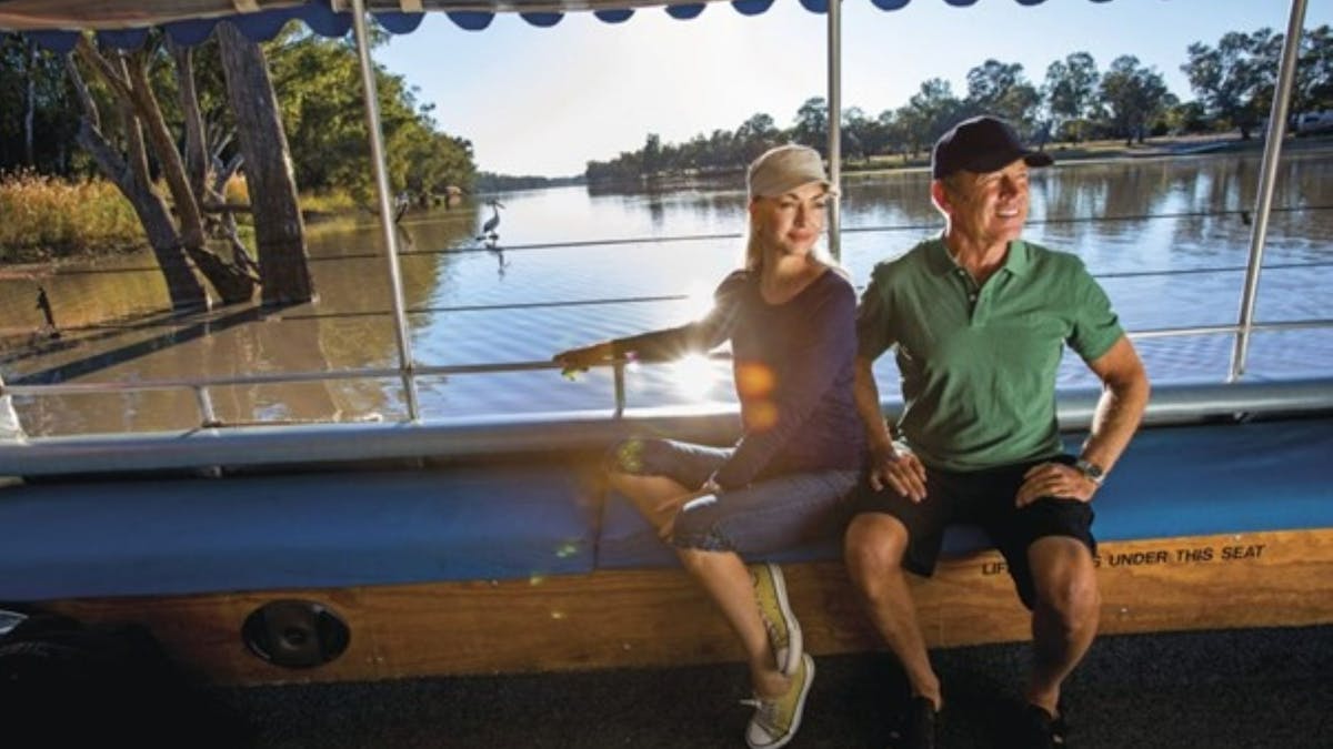 Mand and Woman cruising along the Balonne River